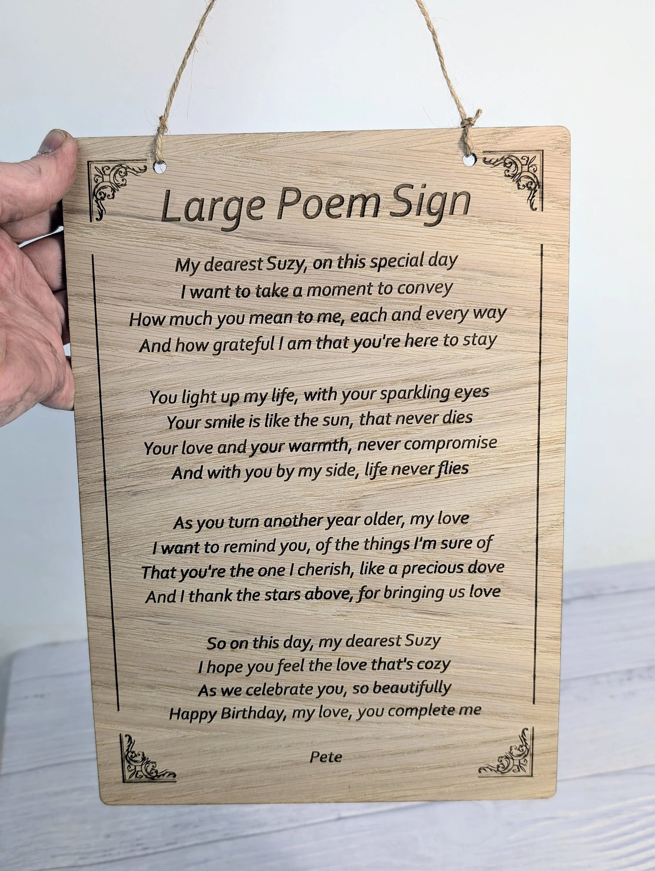 A4 Personalised Wooden Poem Sign - Custom Engraved, Ideal for Longer Poems, Home Decor, Gift for Poets, Sustainable Wood, Plastic-Free - Image 2
