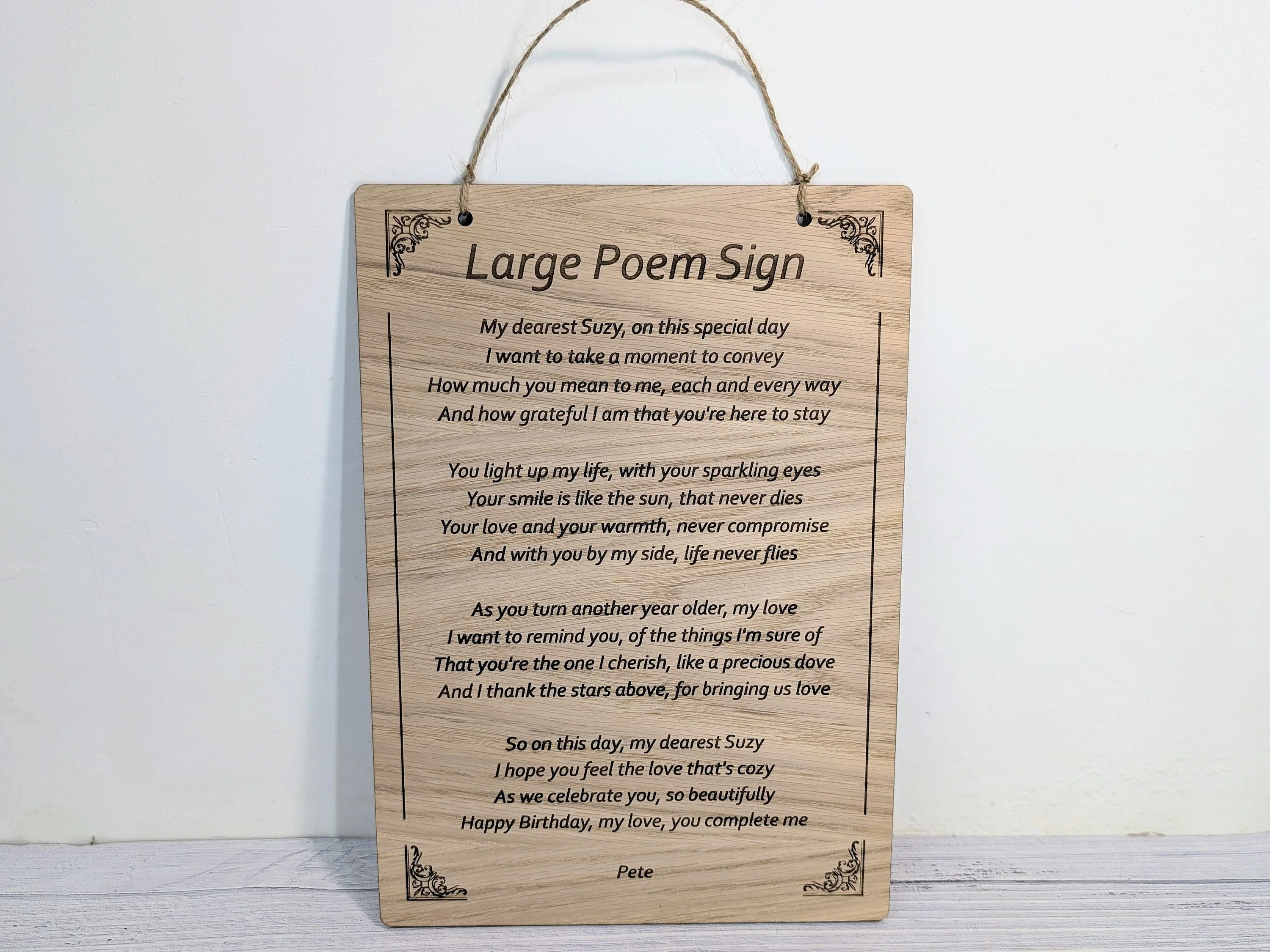 A4 Personalised Wooden Poem Sign - Custom Engraved, Ideal for Longer Poems, Home Decor, Gift for Poets, Sustainable Wood, Plastic-Free - Image 4
