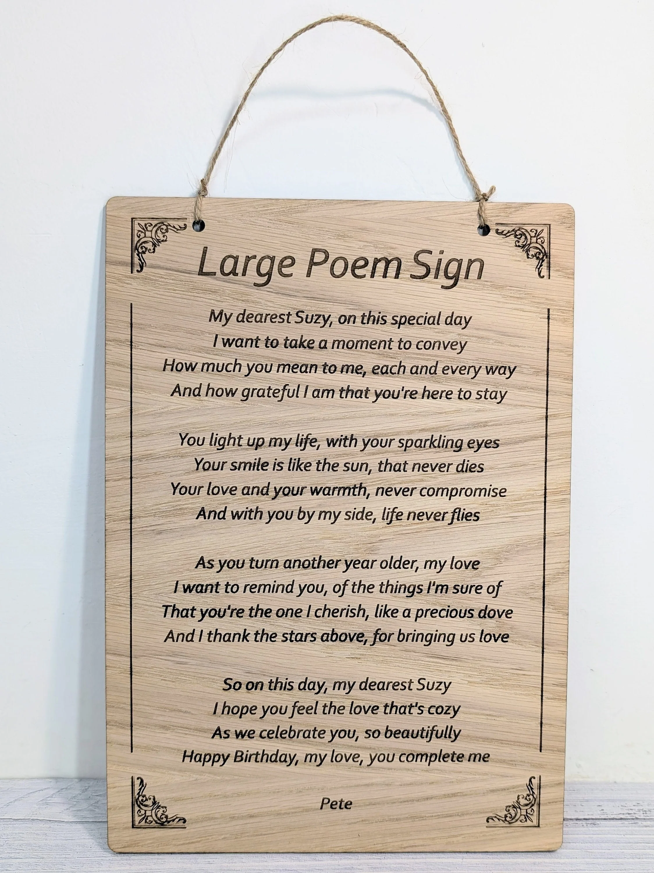 A4 Personalised Wooden Poem Sign - Custom Engraved, Ideal for Longer Poems, Home Decor, Gift for Poets, Sustainable Wood, Plastic-Free - Image 6