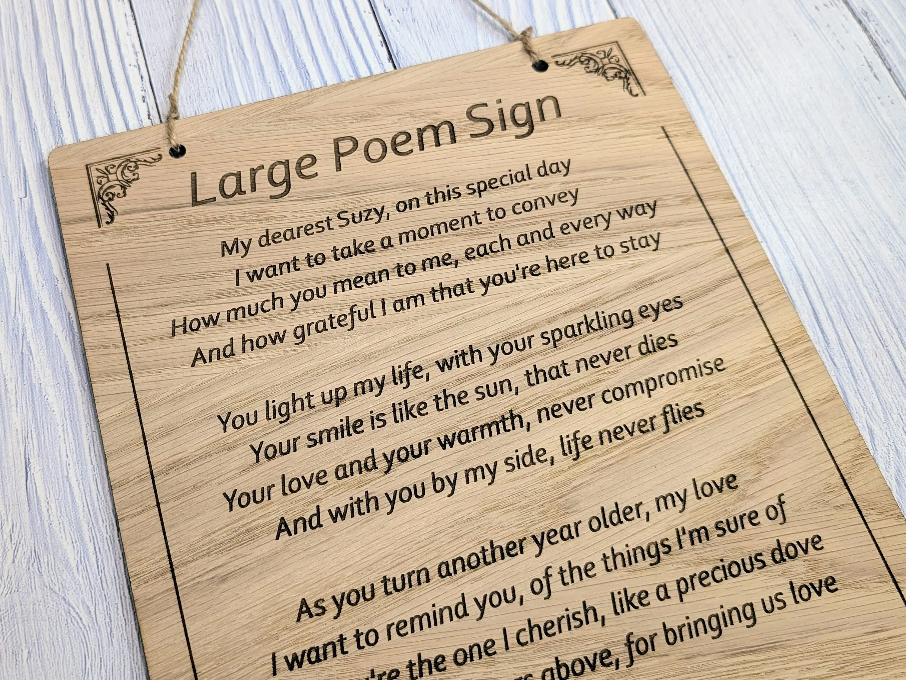 A4 Personalised Wooden Poem Sign - Custom Engraved, Ideal for Longer Poems, Home Decor, Gift for Poets, Sustainable Wood, Plastic-Free - Image 7