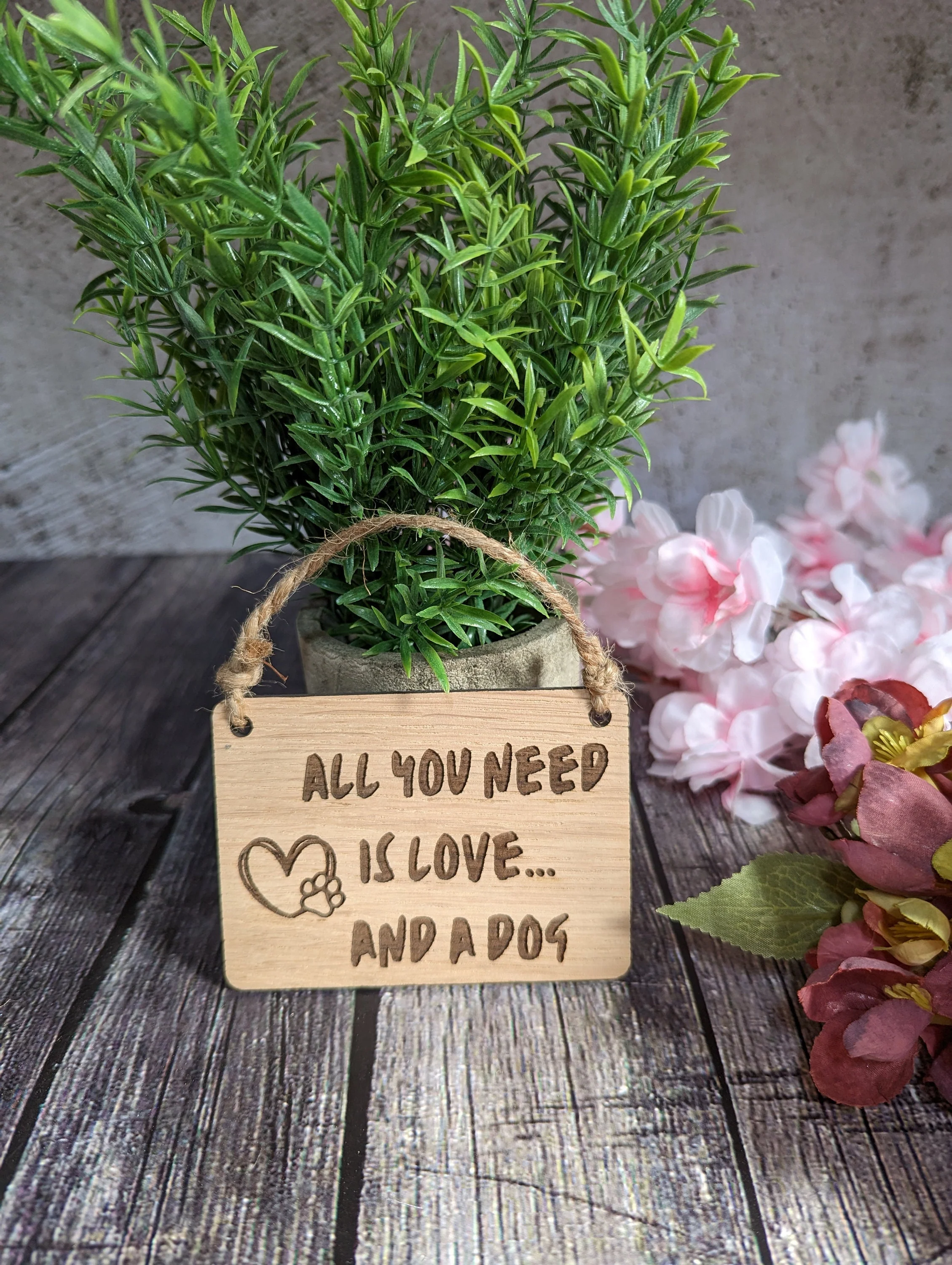 All You Need is Love and a Dog - Wooden Sign | Wooden Hanging Sign for Dog Lovers | Doggy Birthday Gift | Bar Sign | Door Sign - Image 4