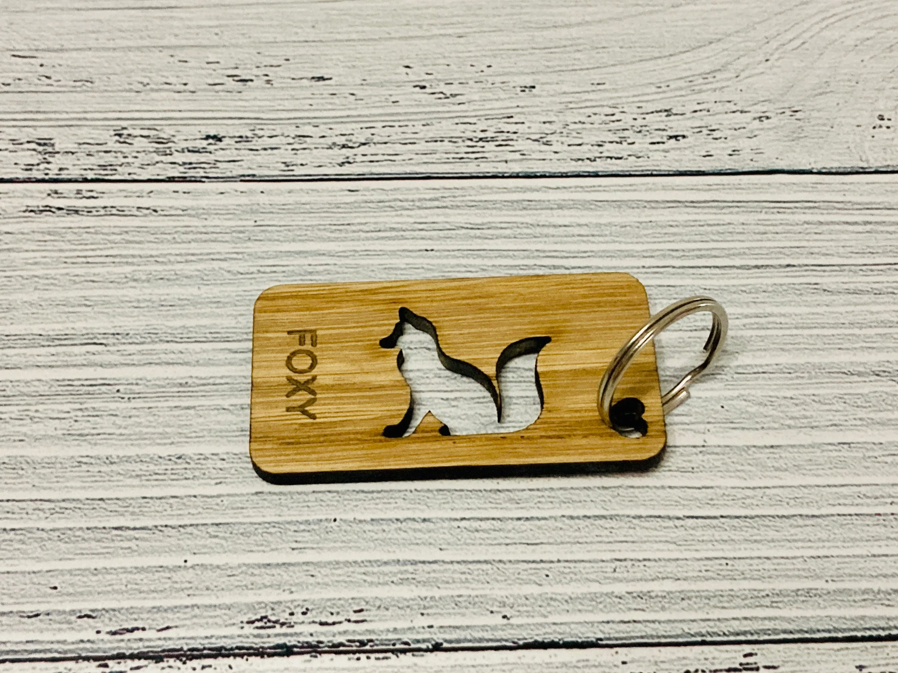 Animal Personalised Wooden Keyrings | Monkey, Seahorse, Fish, Squirrel, Rabbit, Fox | Engraved Wooden Key Chain | Wooden Gift | Oak Wood - Image 6