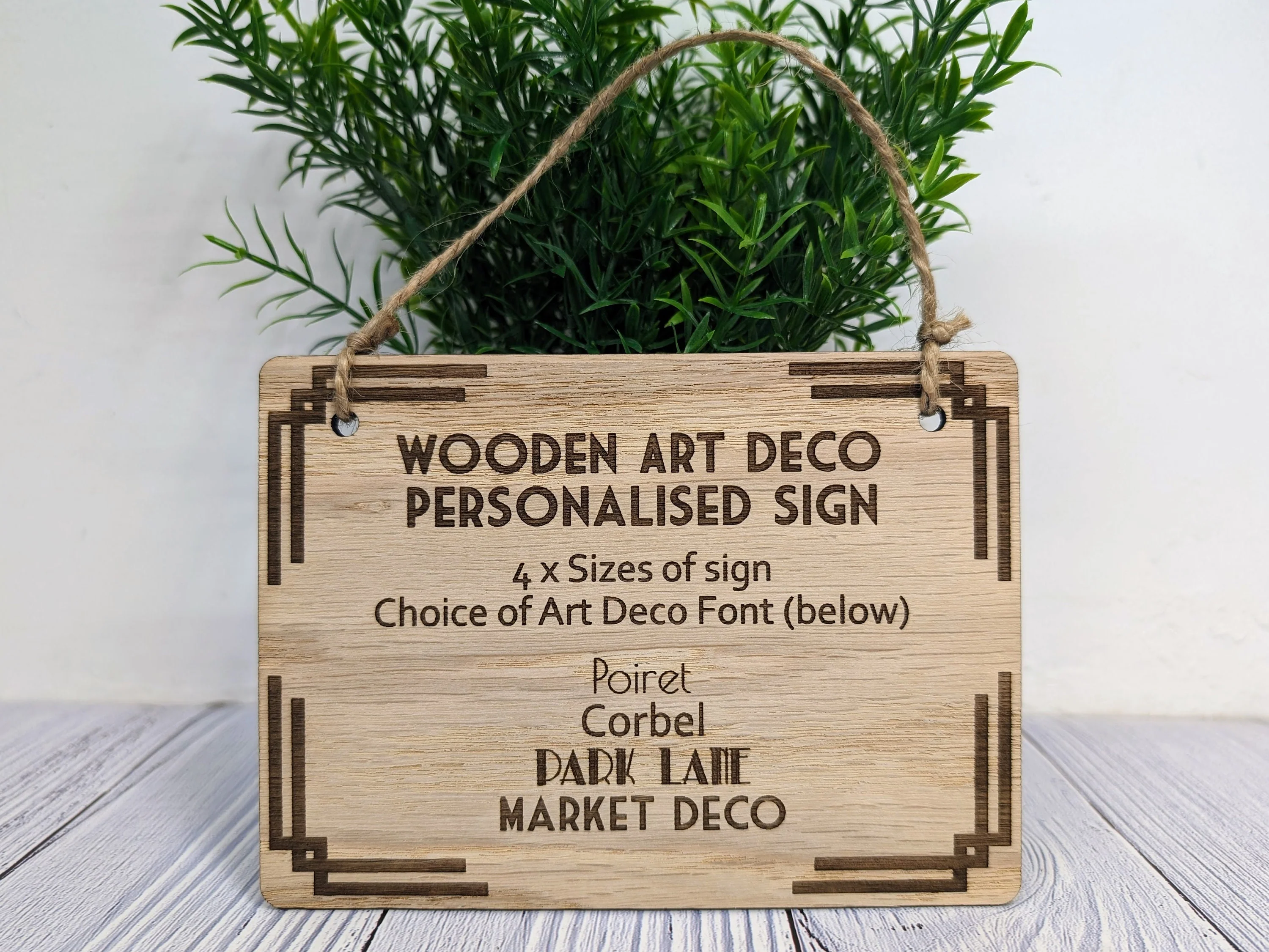 Art Deco Bespoke Text Wooden Sign – Select Your Font & Size | Eco-Friendly | Personalised Wall Decor - Ideal for Home, Office, or Business - Image 3