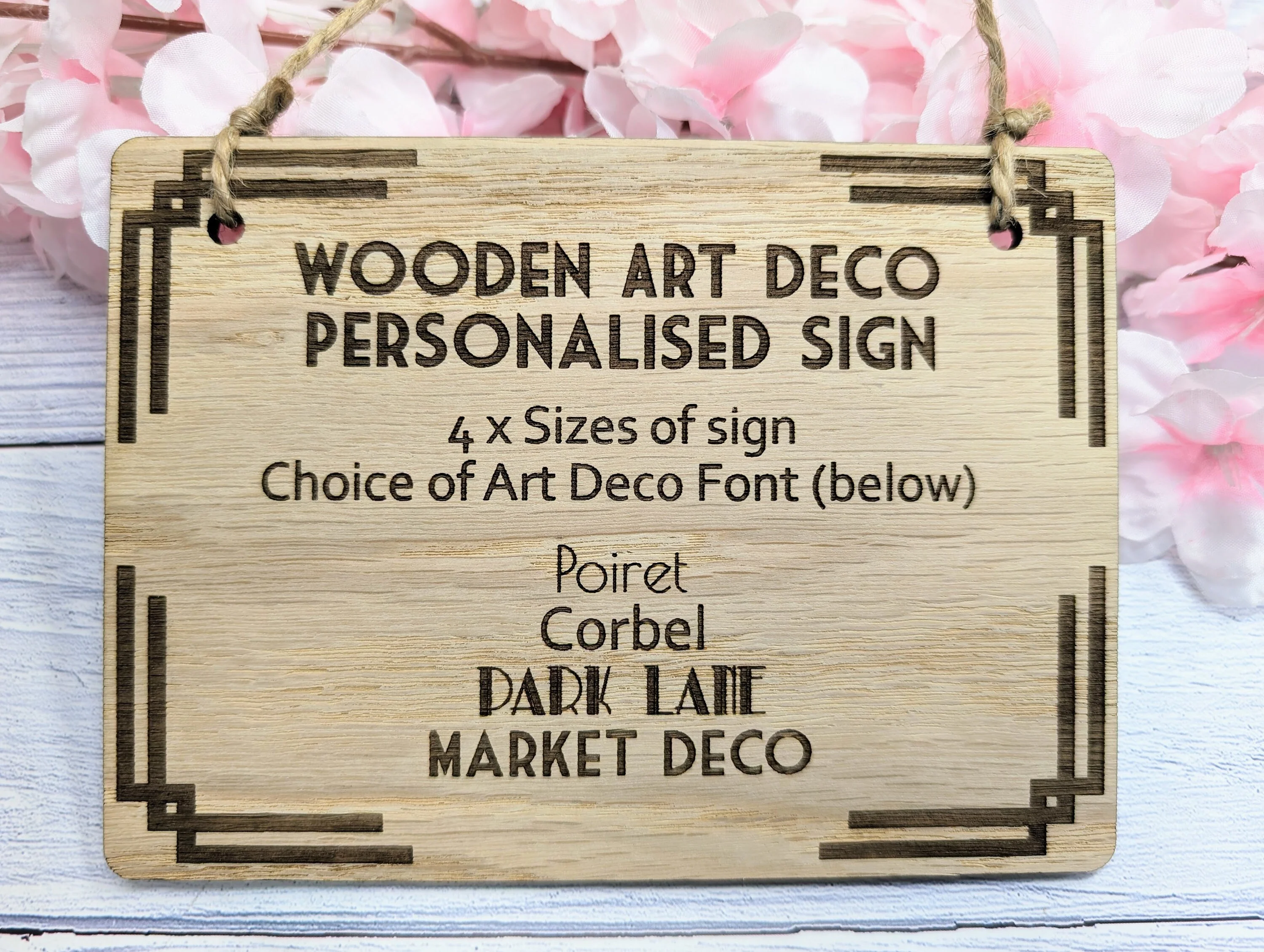 Art Deco Bespoke Text Wooden Sign – Select Your Font & Size | Eco-Friendly | Personalised Wall Decor - Ideal for Home, Office, or Business - Image 4