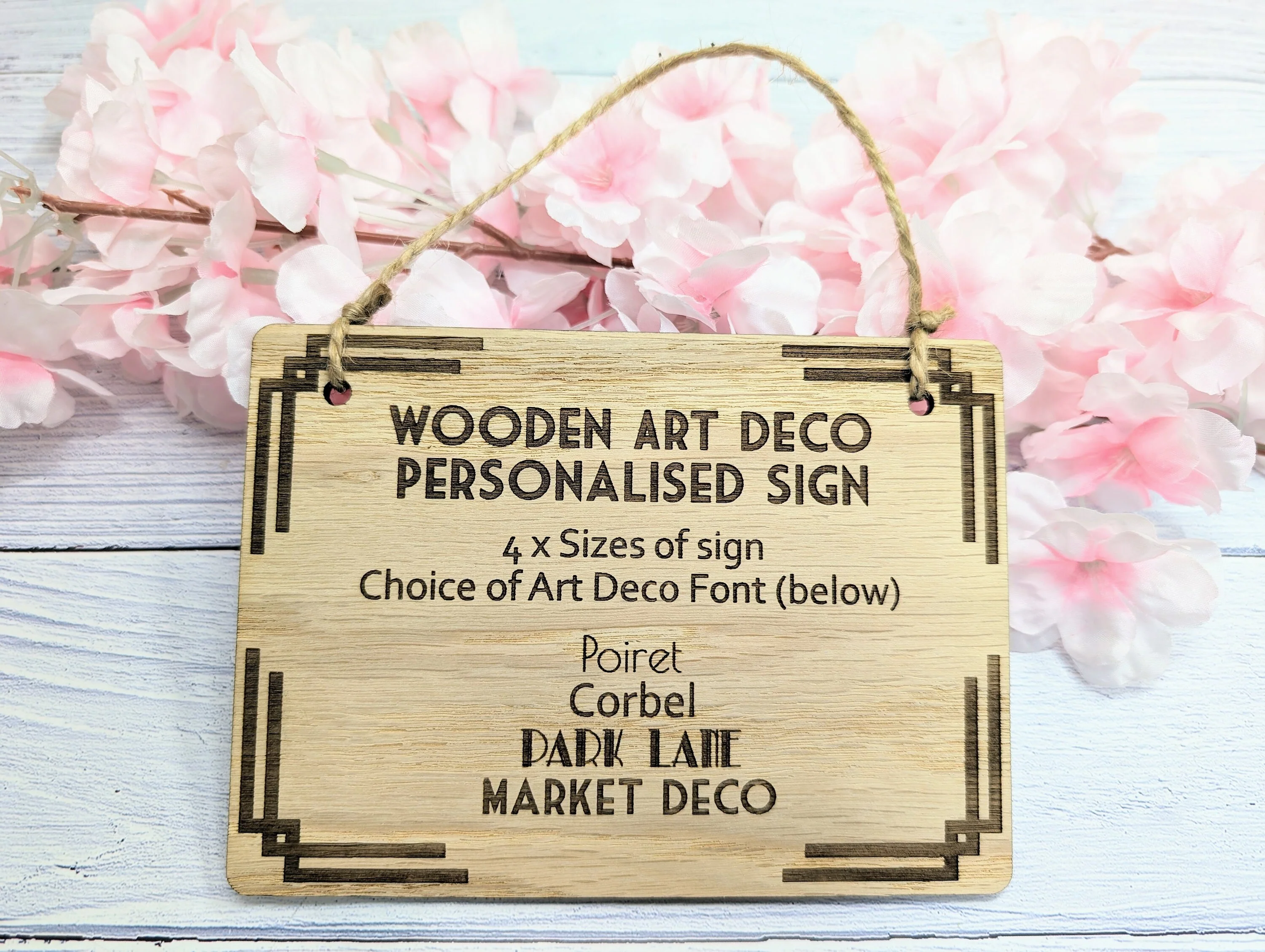 Art Deco Bespoke Text Wooden Sign – Select Your Font & Size | Eco-Friendly | Personalised Wall Decor - Ideal for Home, Office, or Business - Image 5