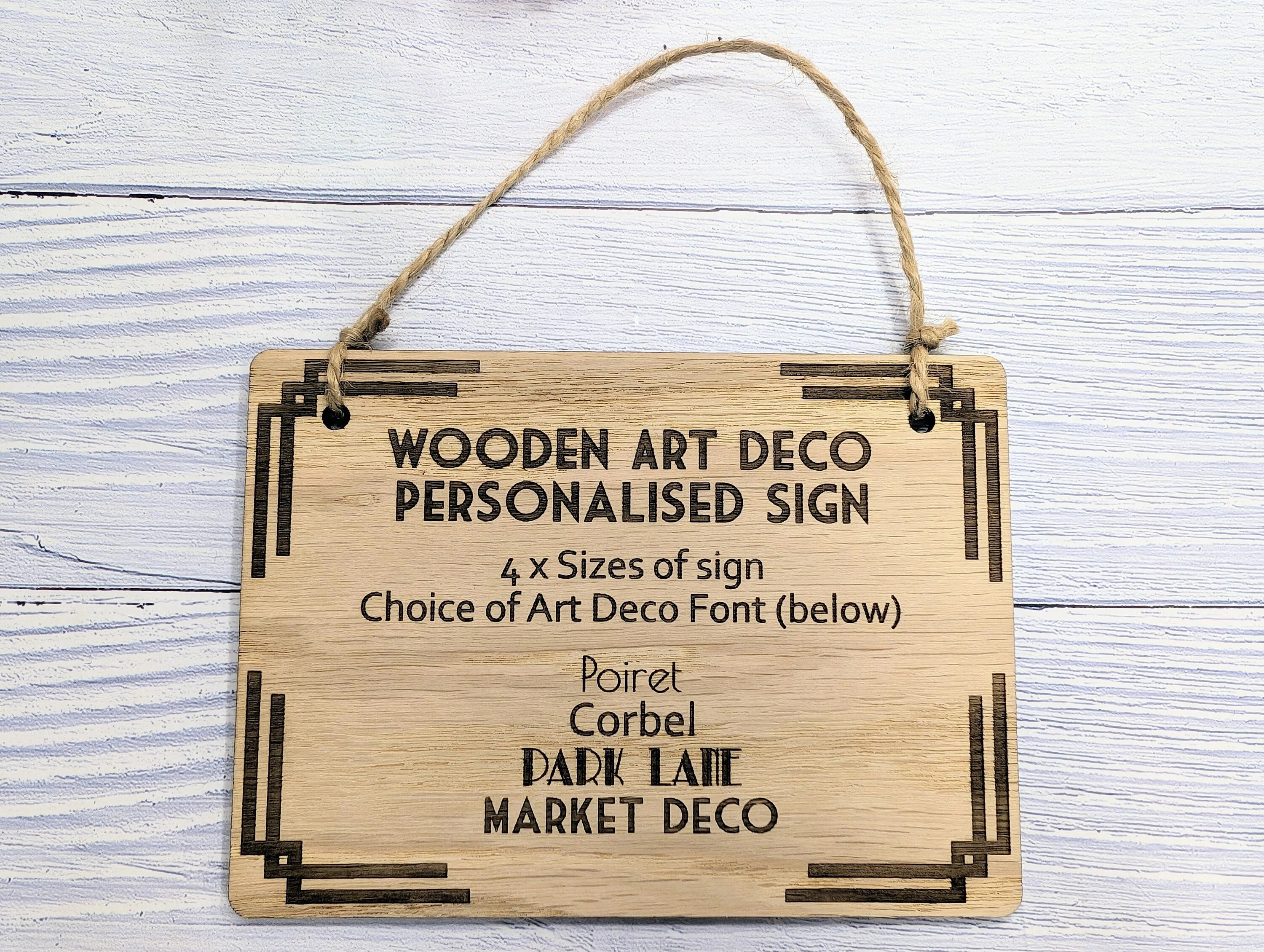 Art Deco Bespoke Text Wooden Sign – Select Your Font & Size | Eco-Friendly | Personalised Wall Decor - Ideal for Home, Office, or Business - Image 6