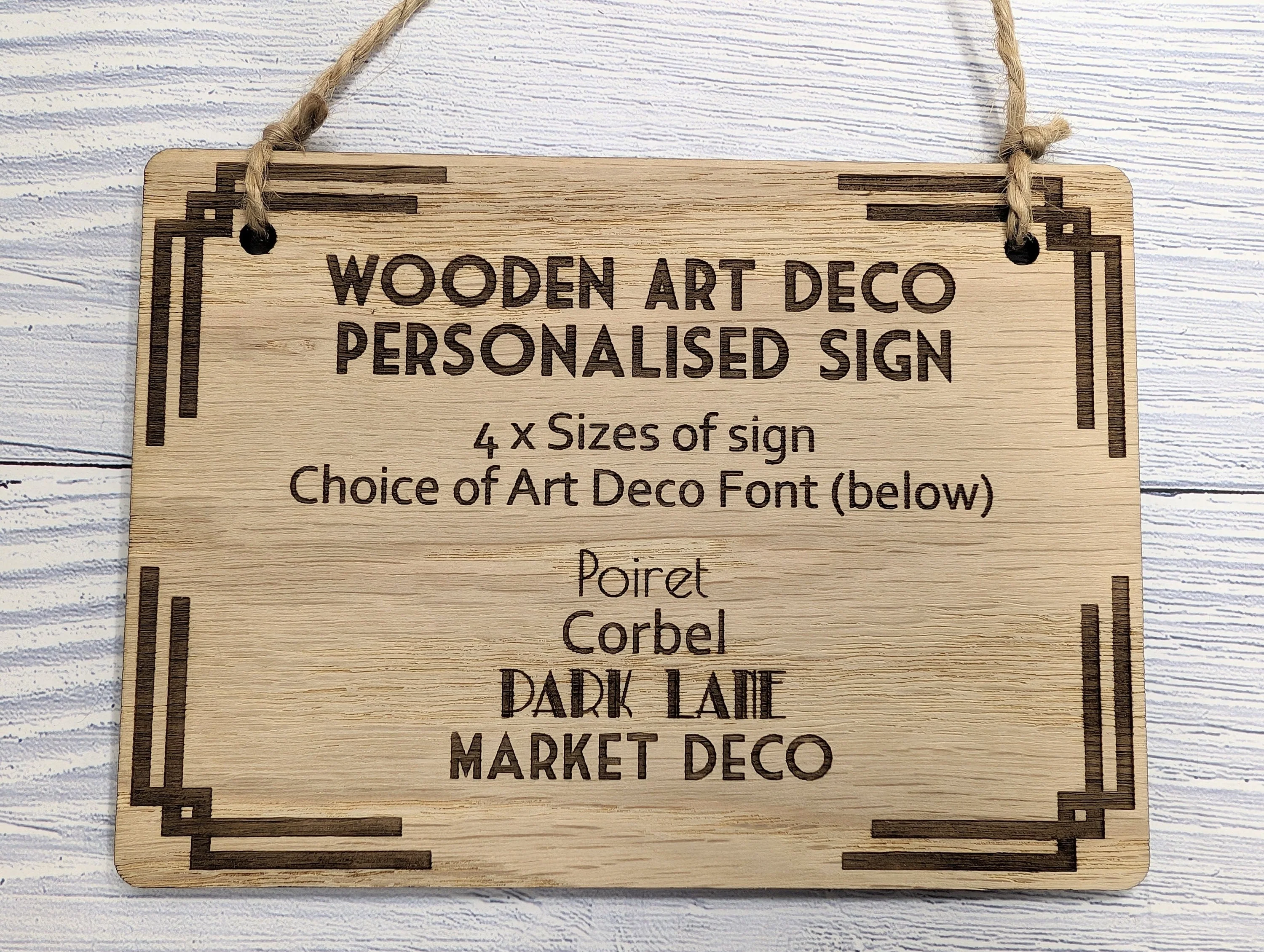 Art Deco Bespoke Text Wooden Sign – Select Your Font & Size | Eco-Friendly | Personalised Wall Decor - Ideal for Home, Office, or Business - Image 7