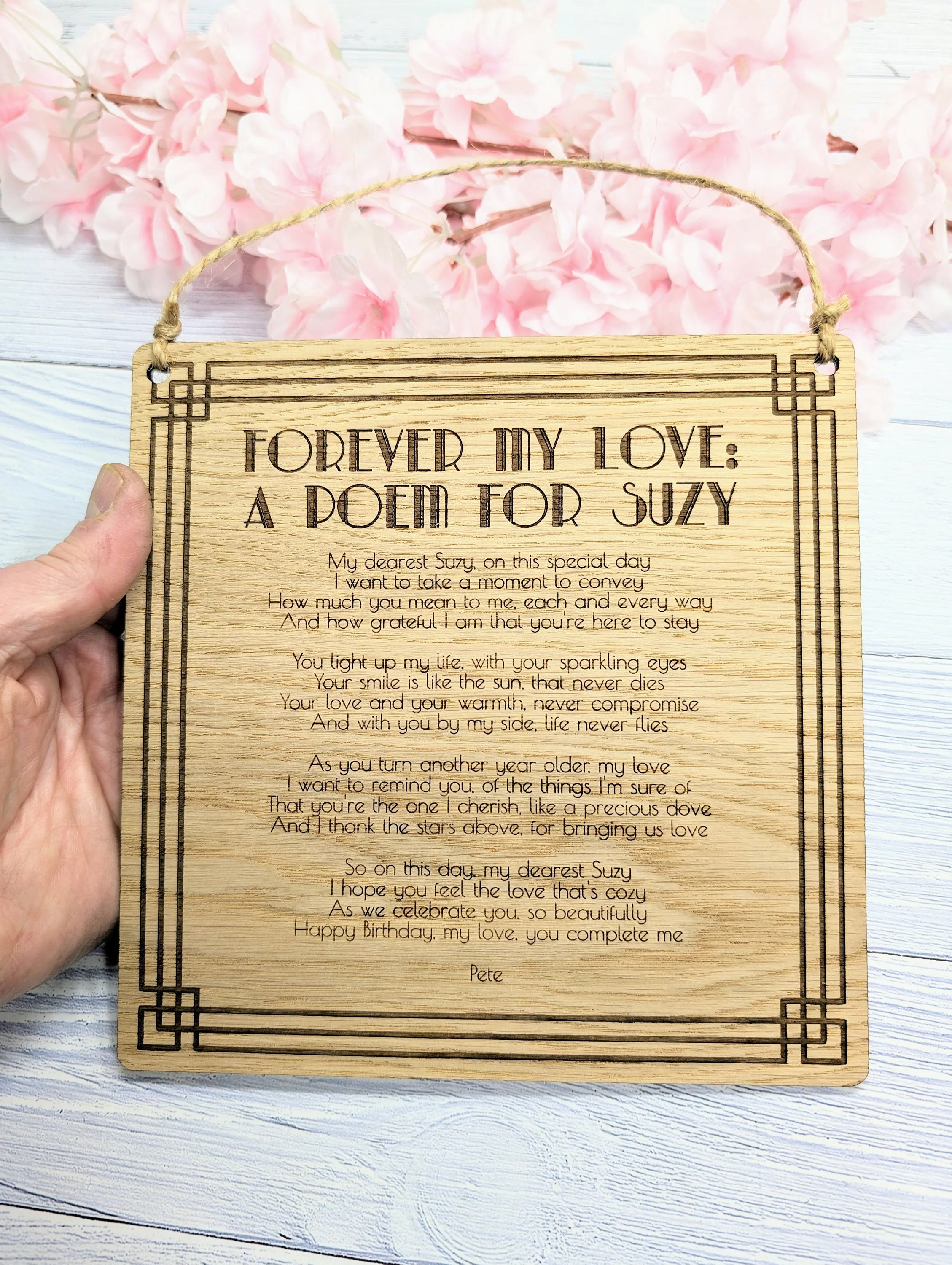 Art Deco Engraved Display Plaque | Custom Poem or Text - Image 2