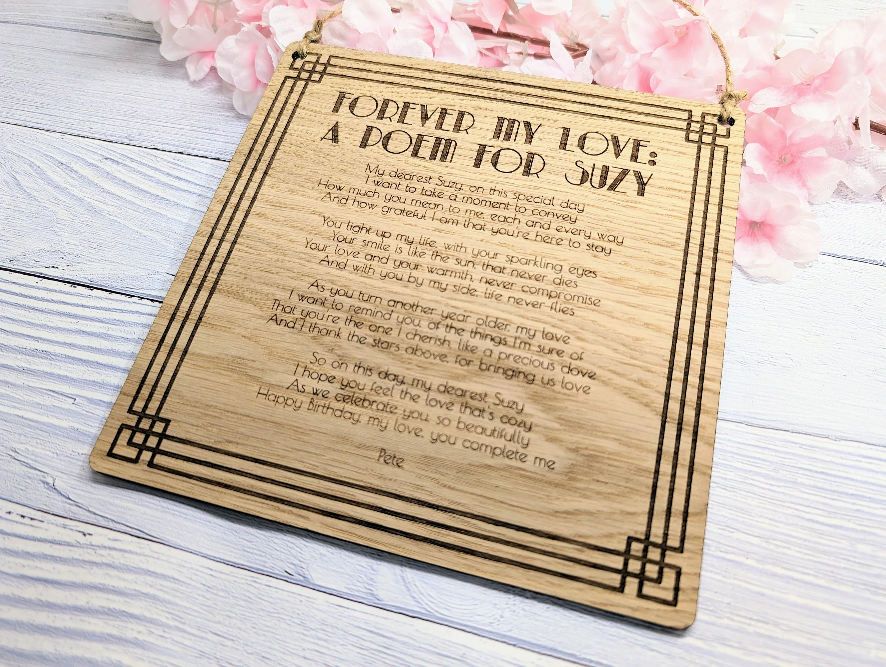 Art Deco Engraved Display Plaque | Custom Poem or Text - Image 4