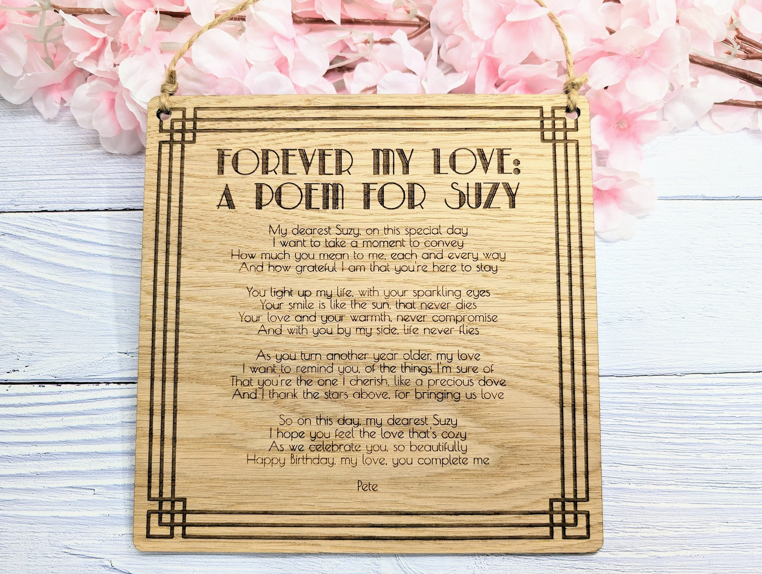 Art Deco Engraved Display Plaque | Custom Poem or Text - Image 7