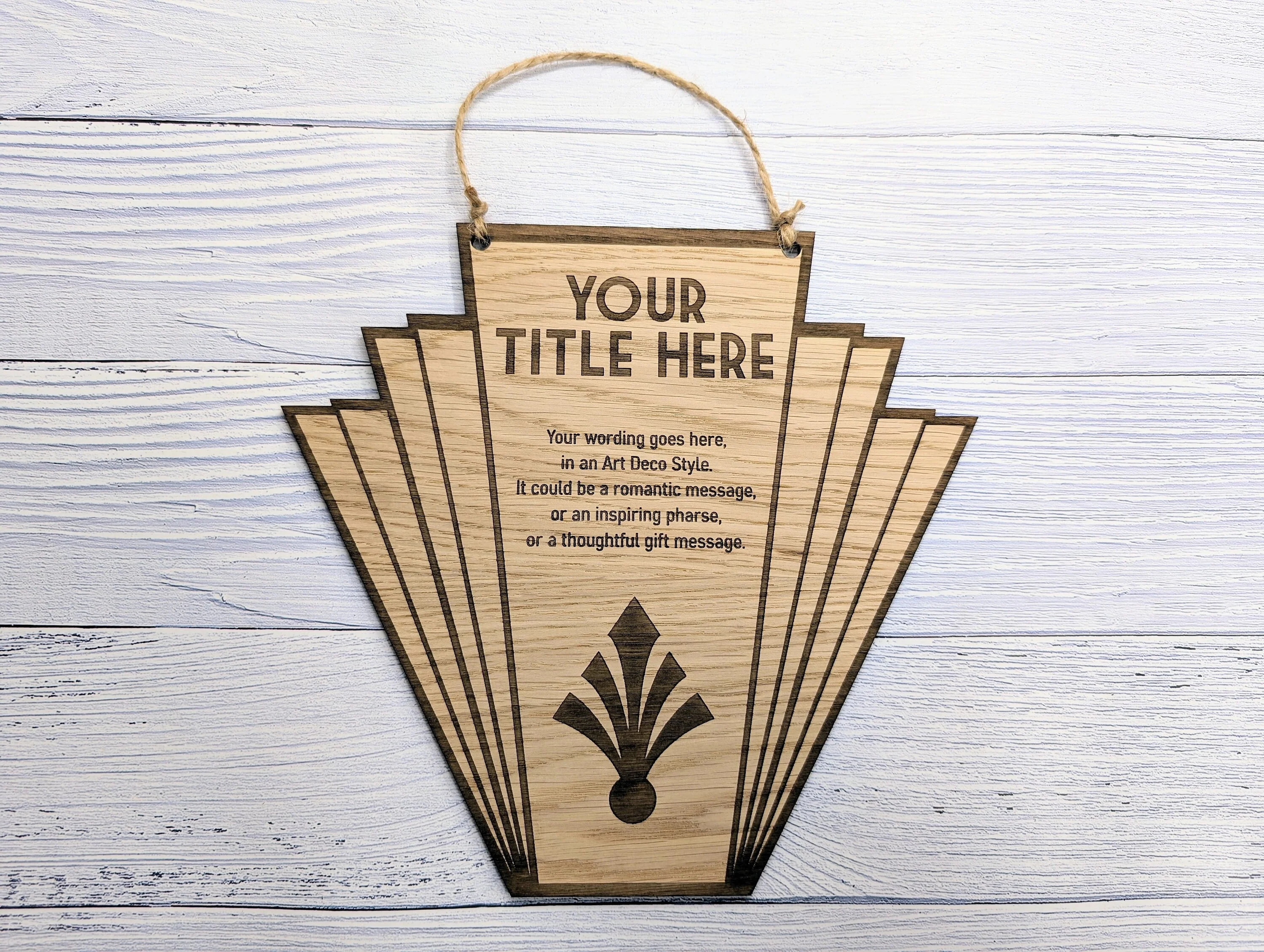 Art Deco Personalised Hanging Sign | Custom Engraved - Image 3