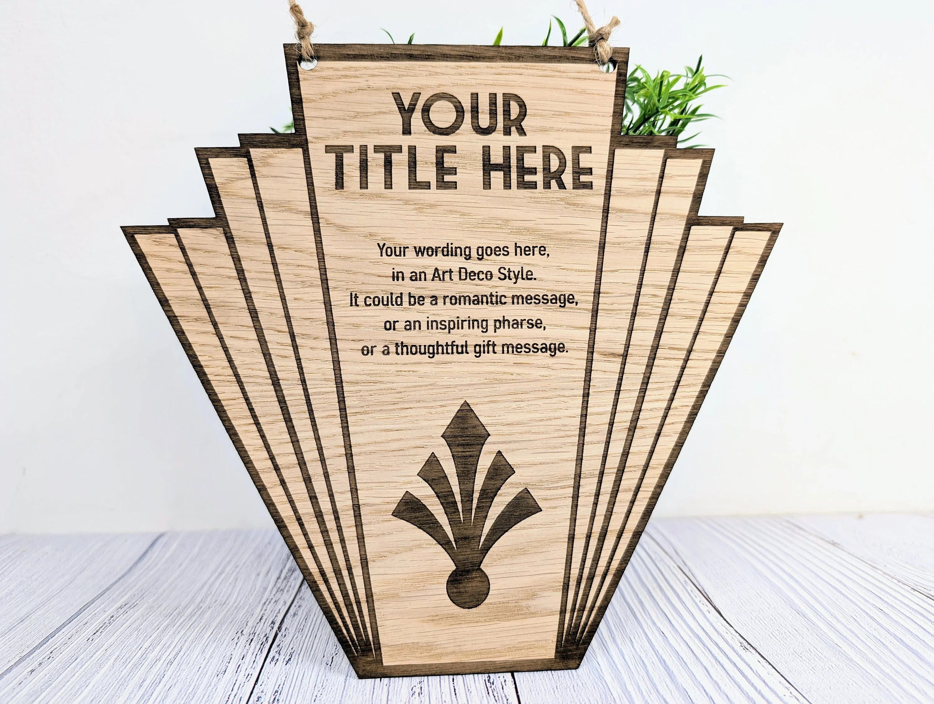 Art Deco Personalised Hanging Sign | Custom Engraved - Image 4