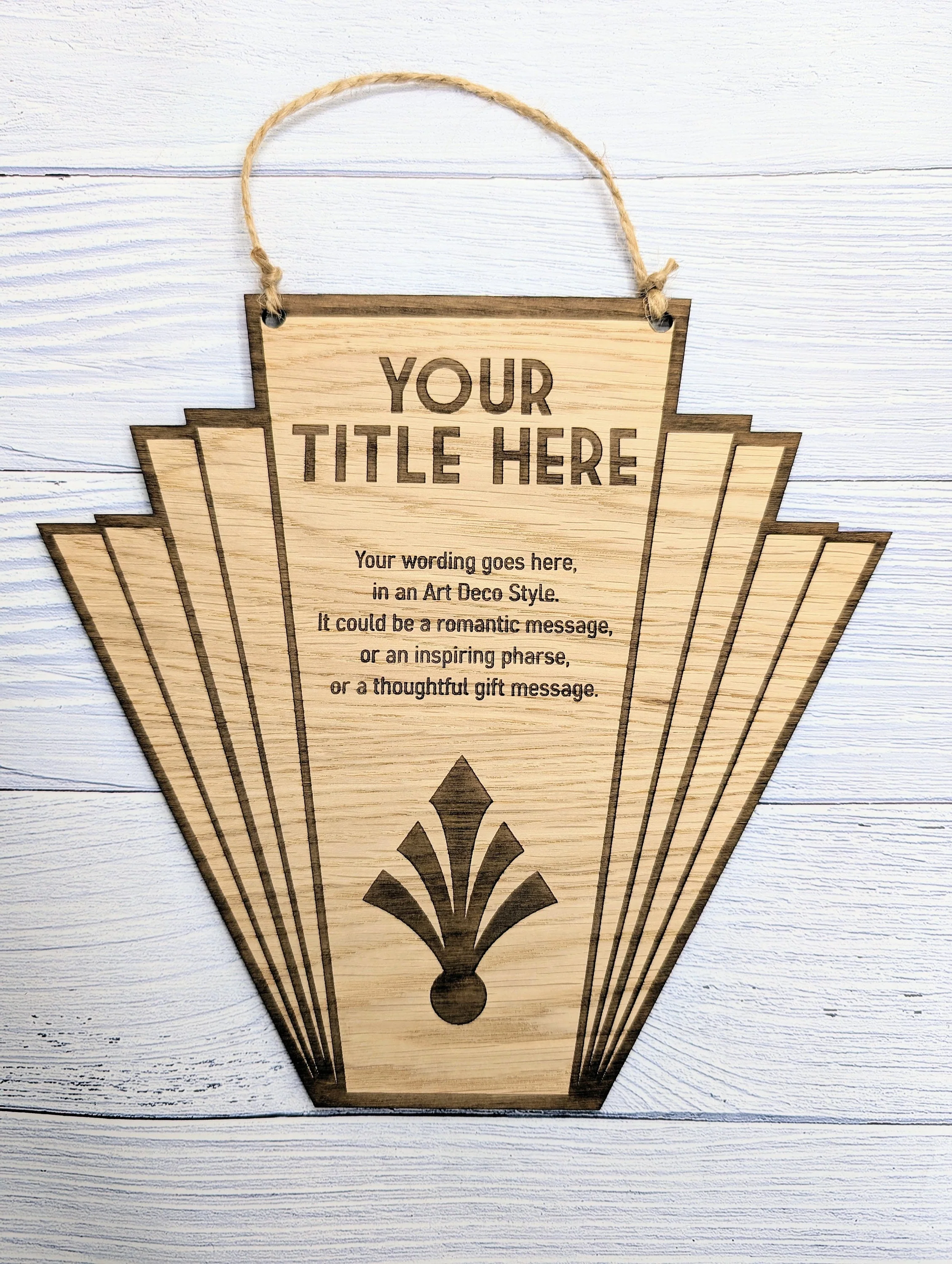 Art Deco Personalised Hanging Sign | Custom Engraved - Image 6