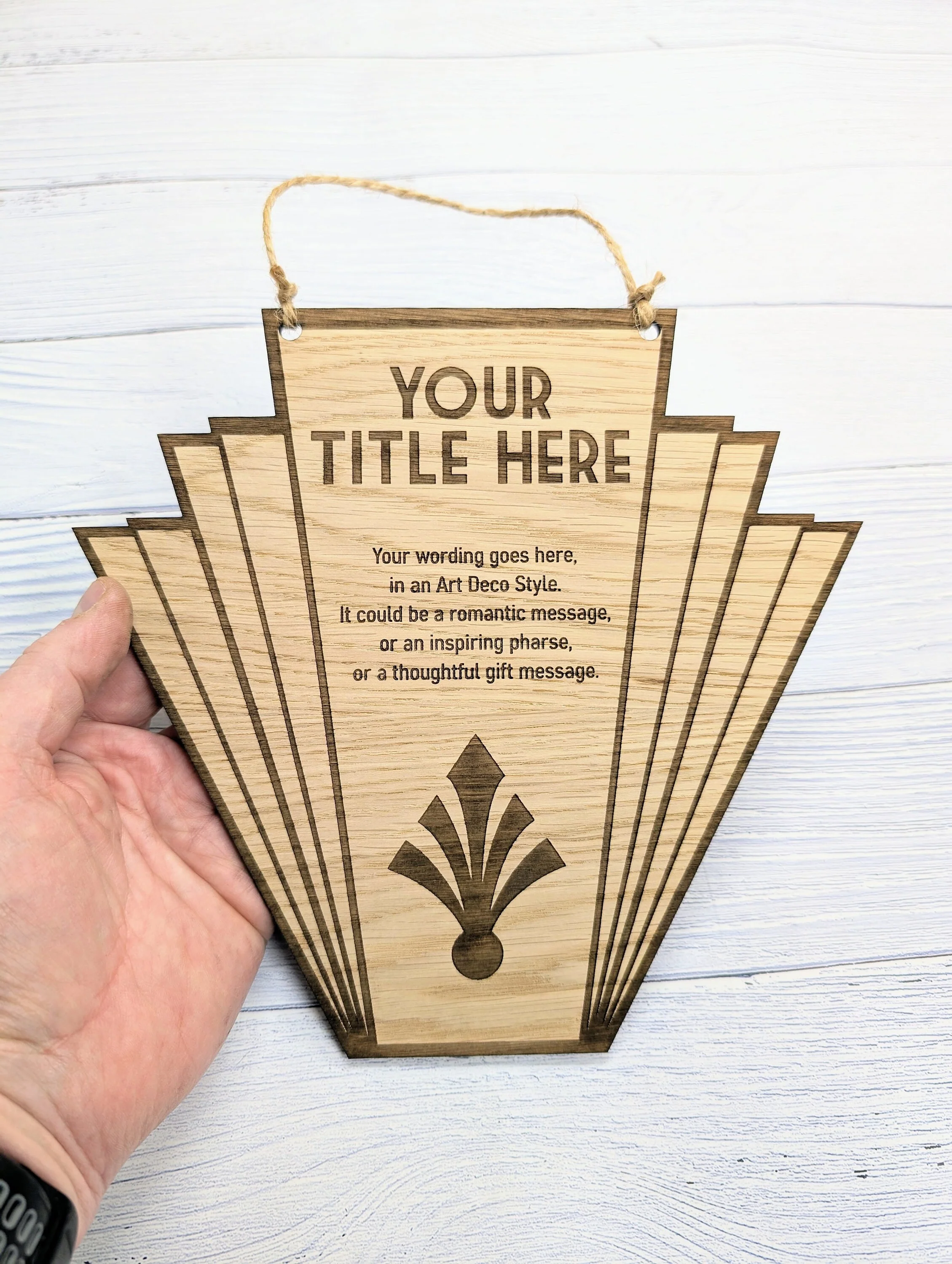 Art Deco Personalised Hanging Sign | Custom Engraved - Image 7