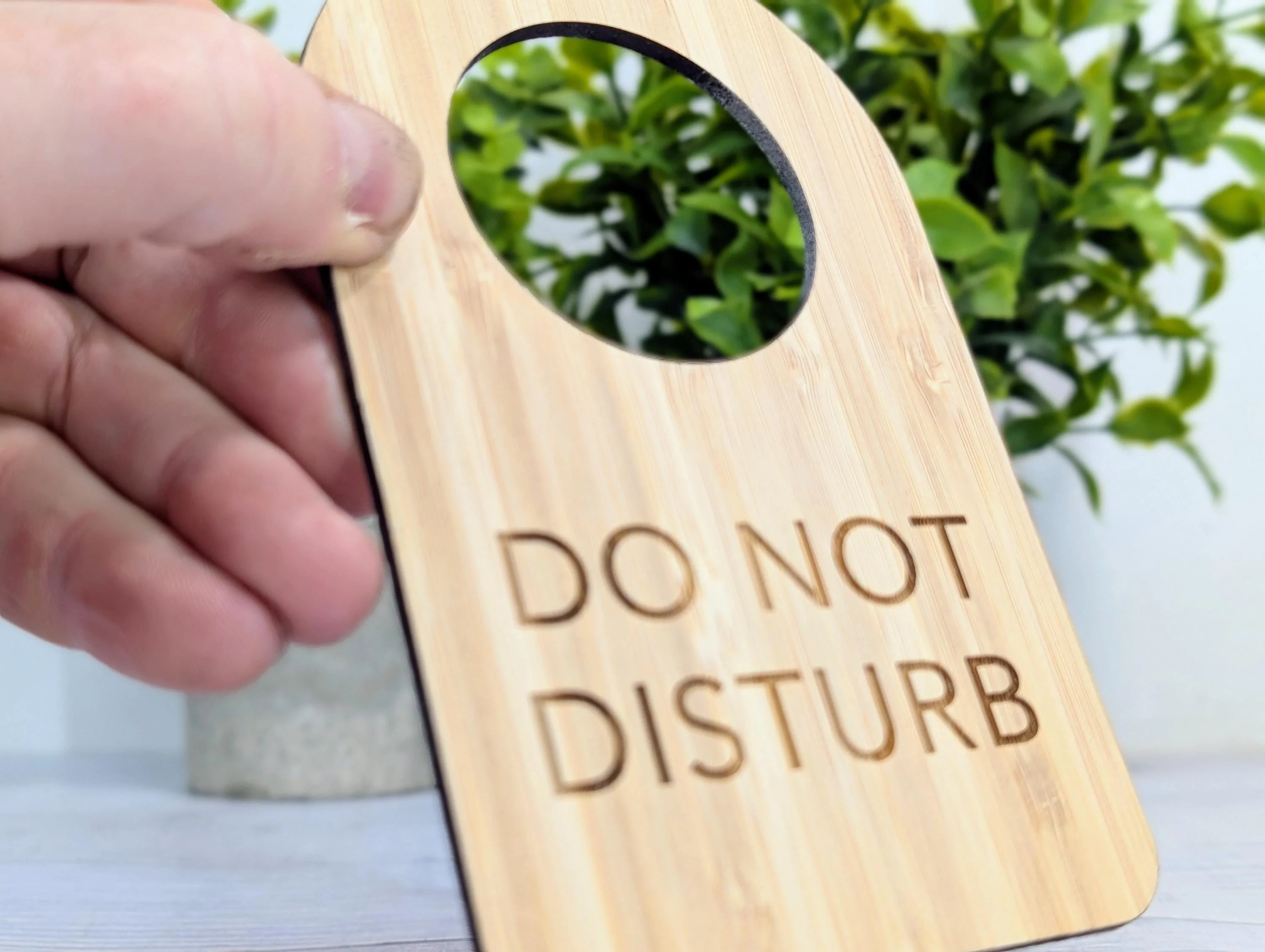 Bamboo Door Hanger – "Do Not Disturb", 89x144mm, Eco-Friendly Signage for Office, Meditation, or Study Room, Door Handle Sign - Image 3