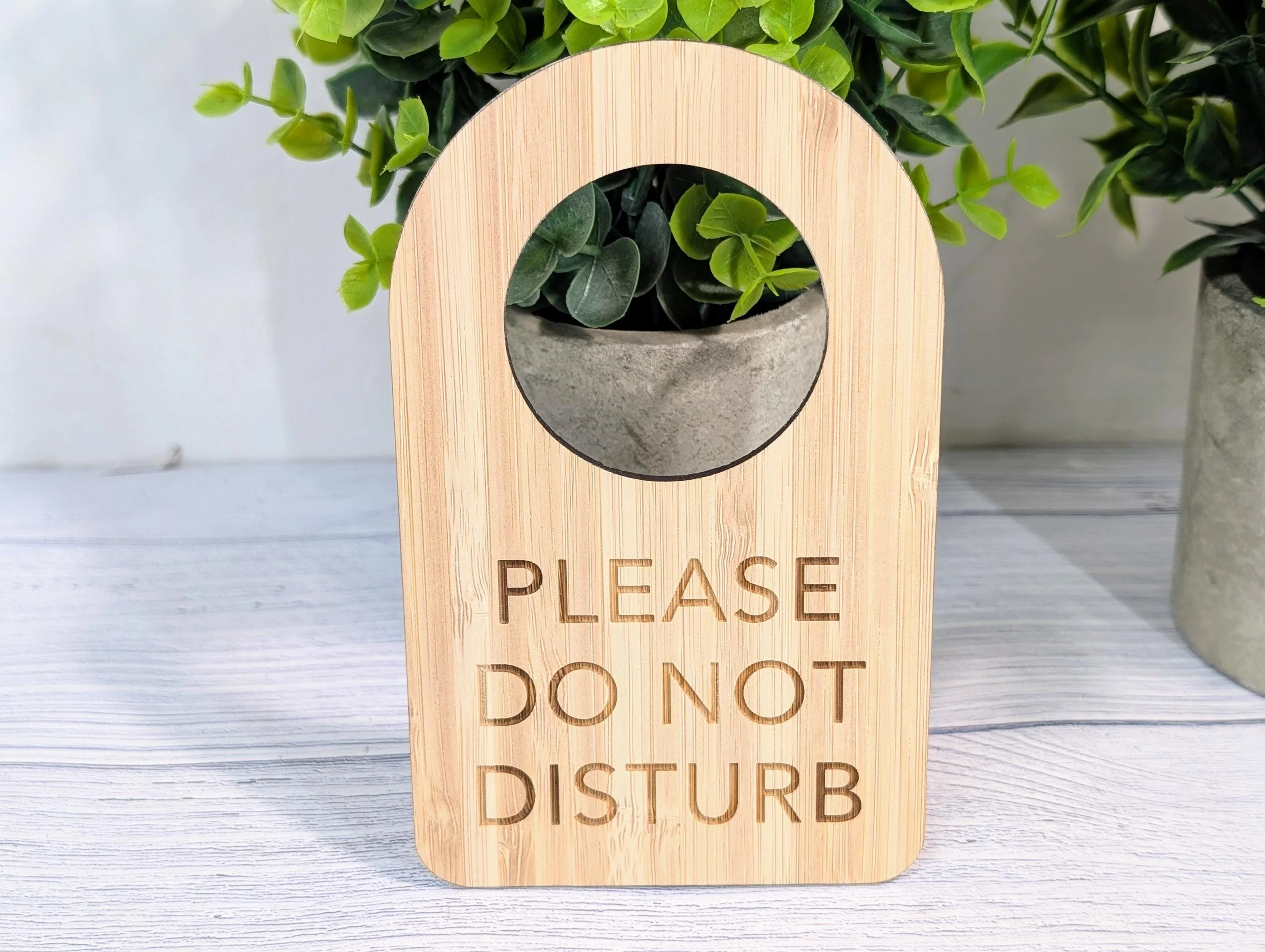 Bamboo Door Hanger – "Please Do Not Disturb", 89x144mm, Eco-Friendly Signage for Office, Meditation, or Study Room, Door Handle Sign - Image 4