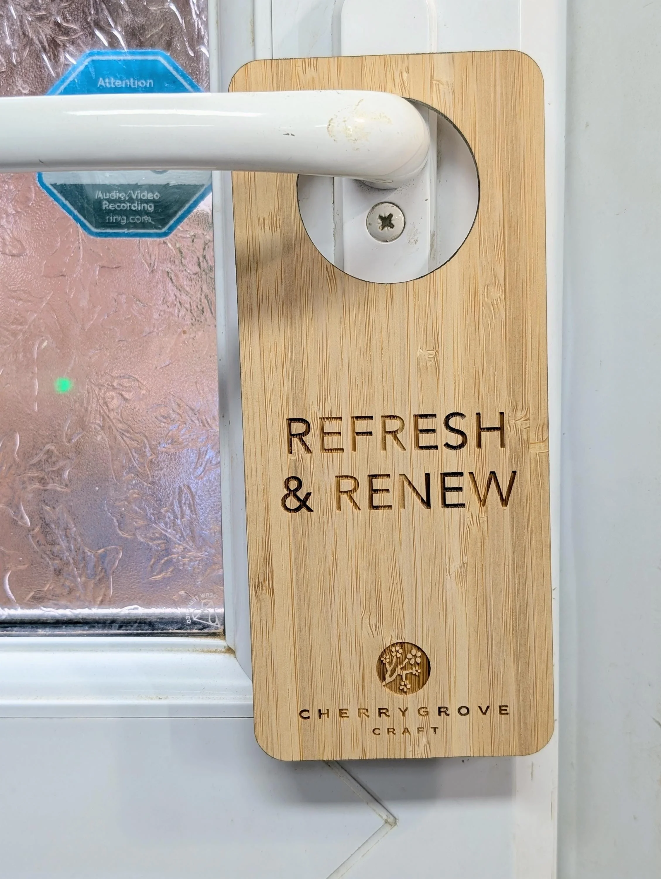 Bamboo Hotel Door Hangers - "Do Not Disturb" and "Refresh & Renew" Door Signs, Hotel Sign, Bedroom Signs, Add Your Logo - Image 4