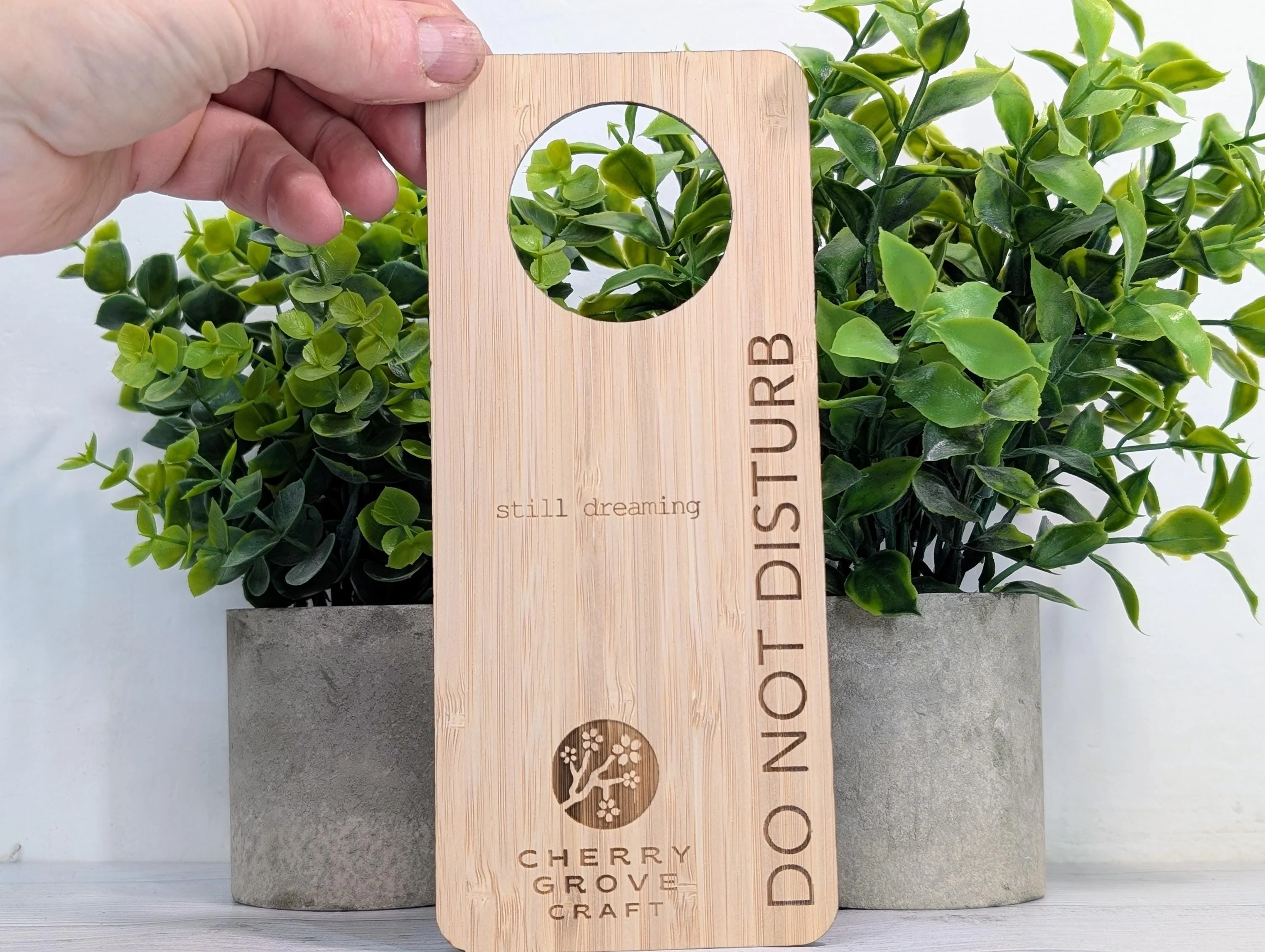 Bamboo Hotel Door Hangers - "Refresh & Renew" and "Do Not Disturb" Door Signs, Hotel Sign, Bedroom Signs, Add Your Logo - Image 7