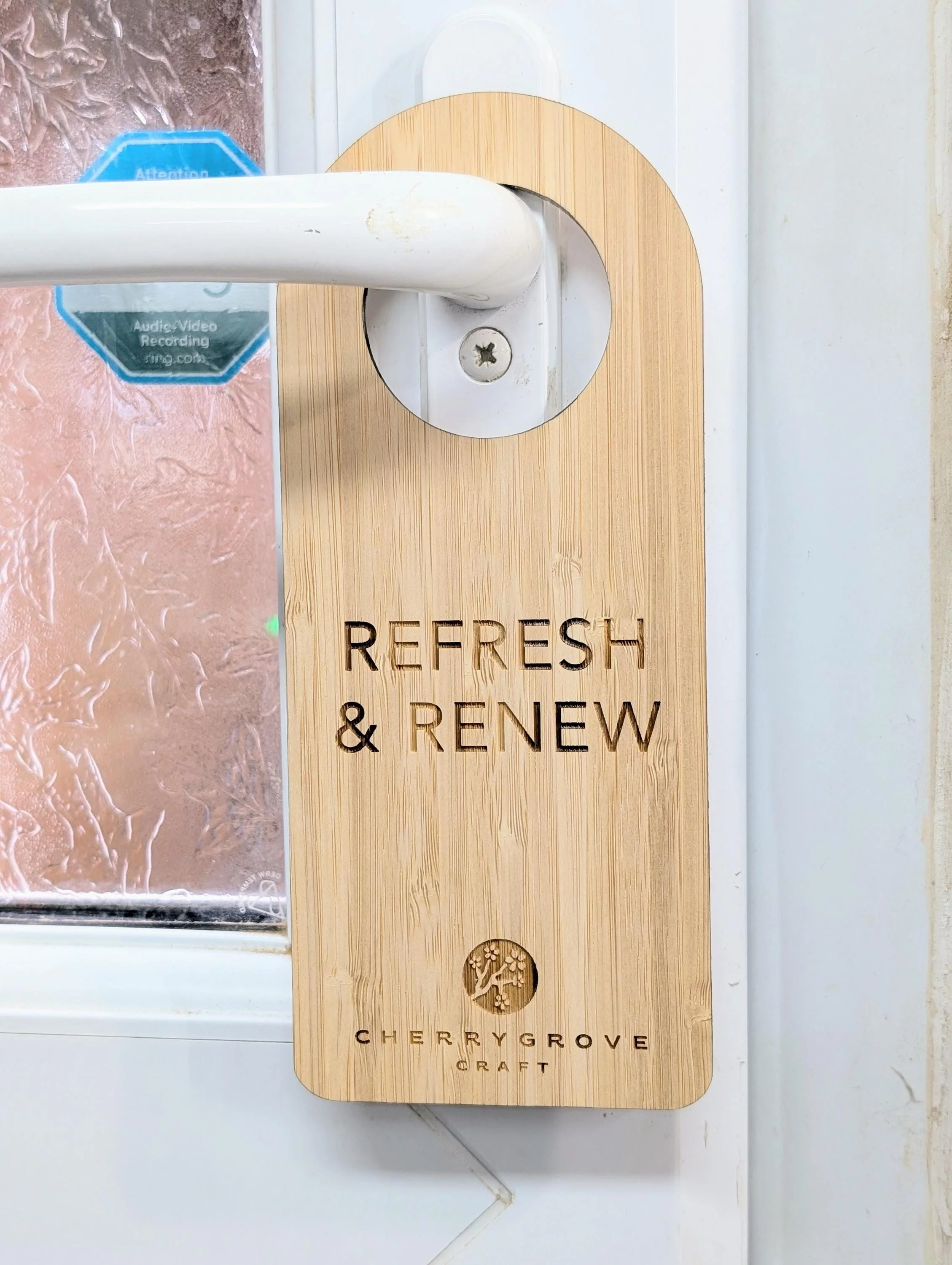 Bamboo Hotel Door Signs - "Refresh & Renew" and "Do Not Disturb" Door Signs, Hotel Door Hangers, Bedroom Signs, Add Your Logo - Image 3