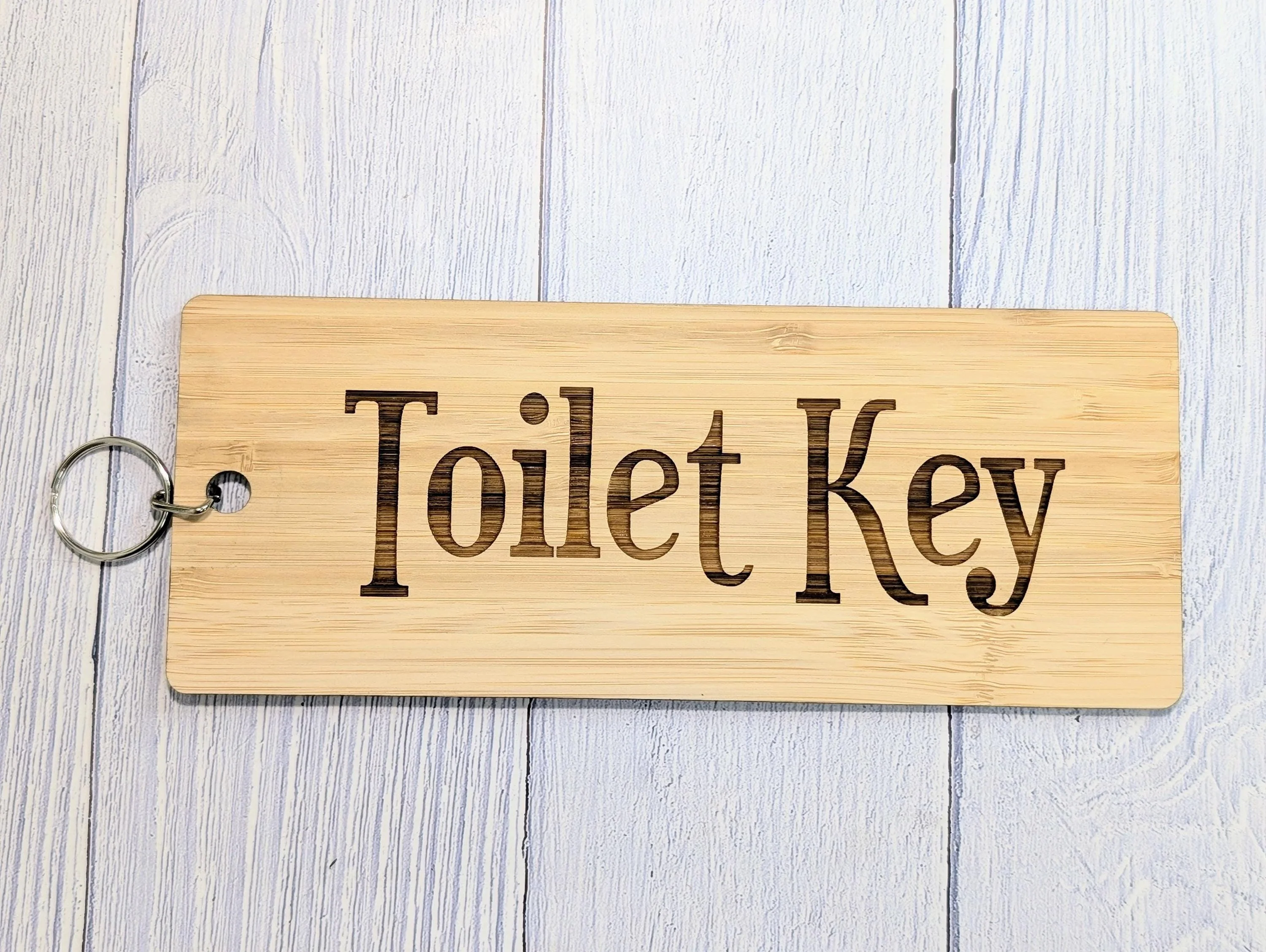 Bamboo ‘Toilet Key’ Extra-Large Keyring 200x80mm | Eco-Friendly Oversized Restroom Key Accessory, Ideal for Cafes, Businesses, Public Spaces - Image 7