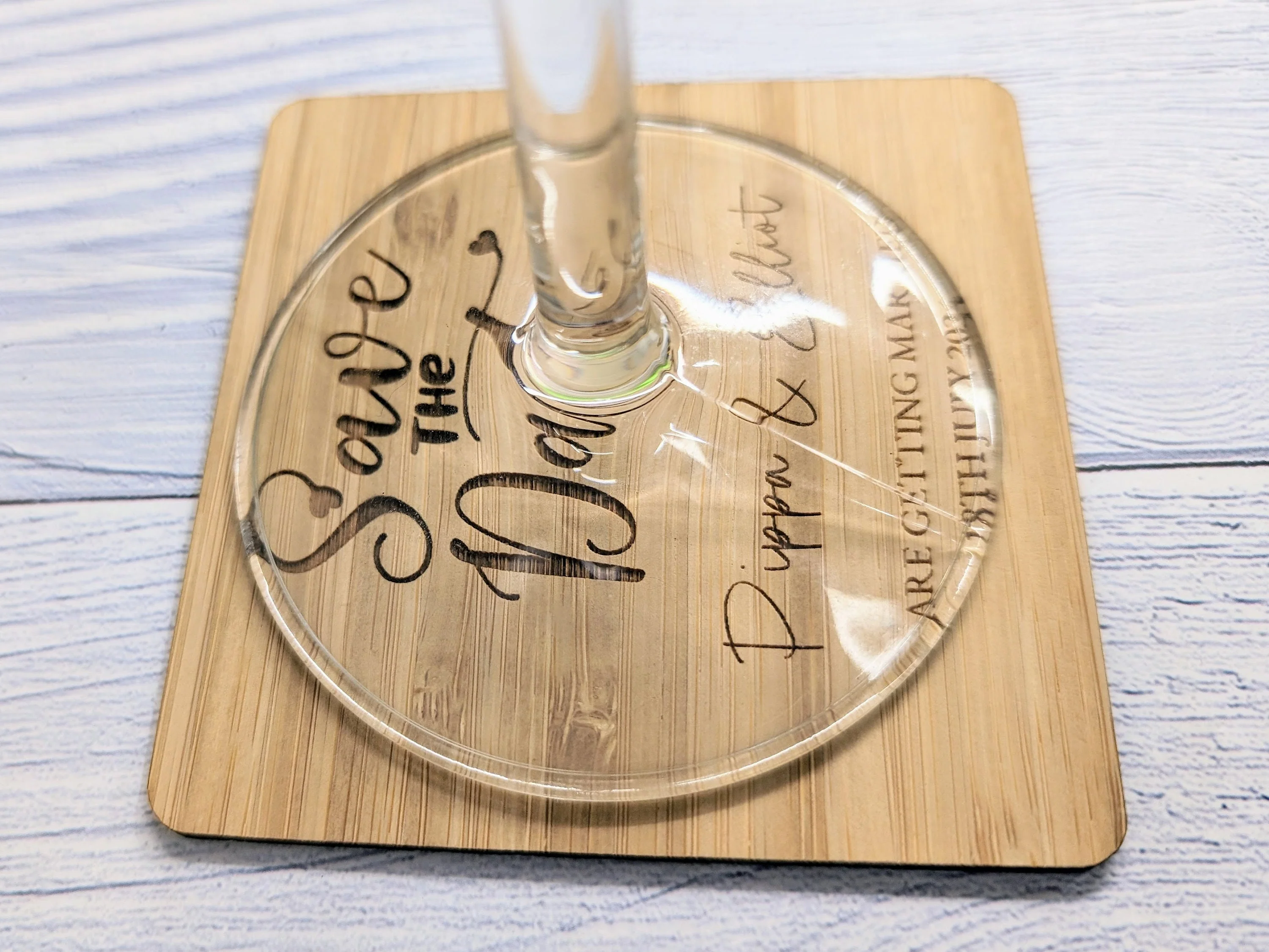 Bespoke 'Save The Date' Bamboo Coasters - Custom with Names & Date - Image 8