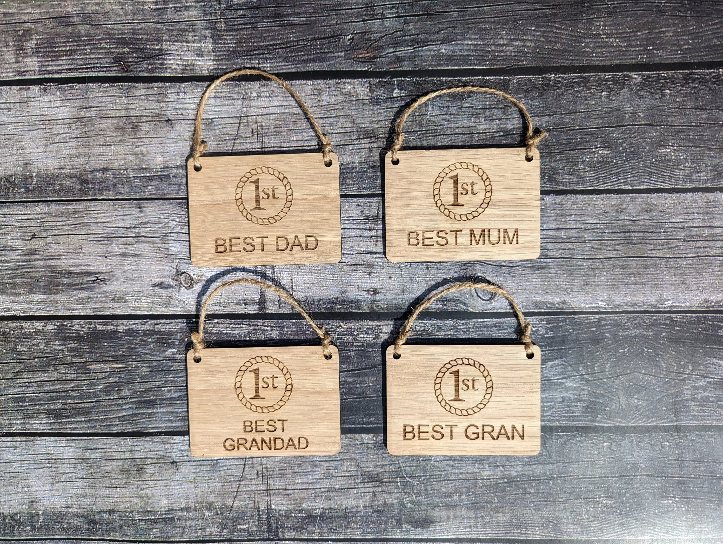Best Mum, Best Dad, Best Gran, & Best Grandad Sign, Wooden Hanging Sign, Birthday Gift, Fathers Day Gift, Mothers Day Gift - Image 3