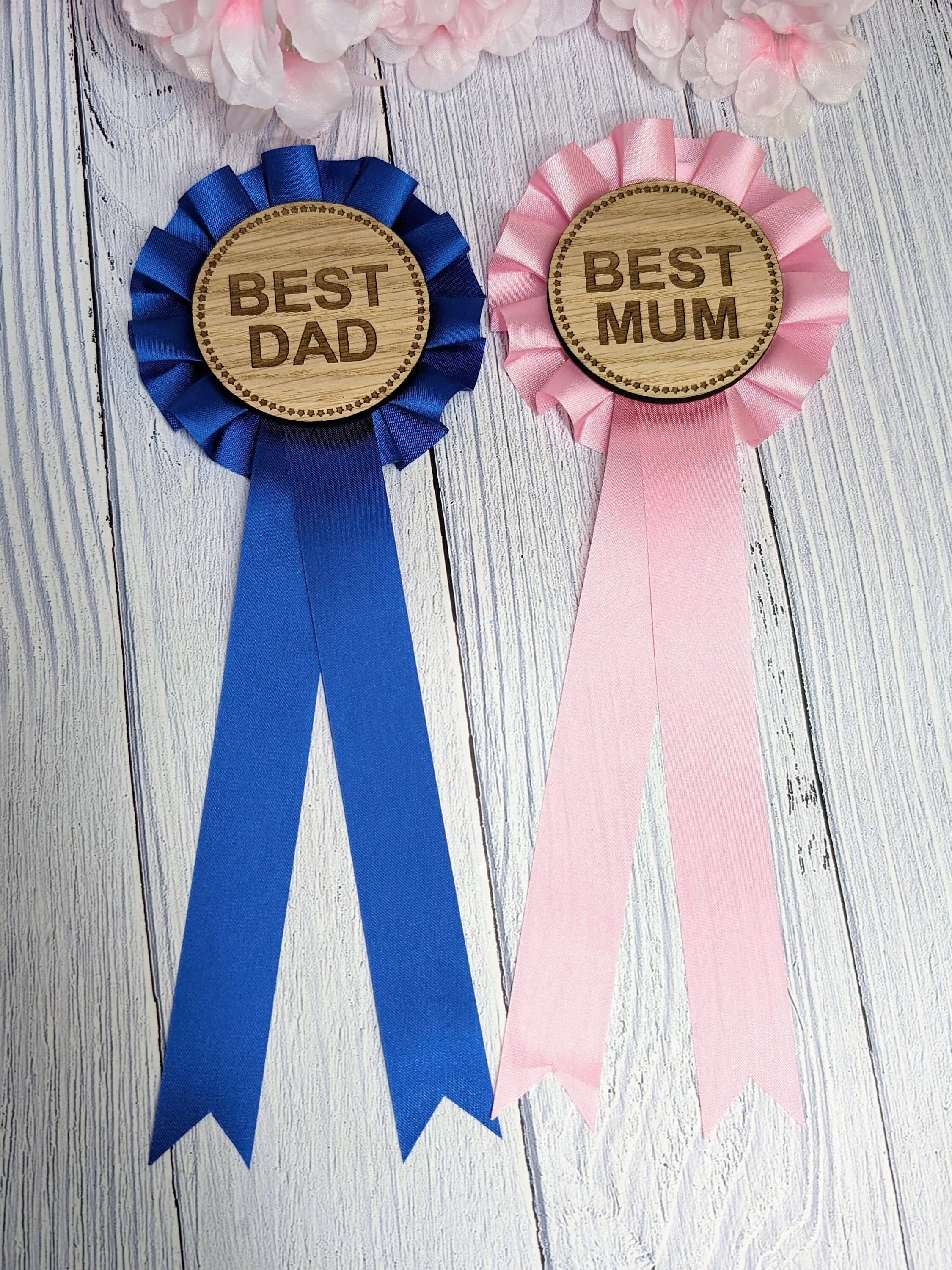 Best Mum & Dad Wooden Rosettes - Eco-Friendly, Welsh Craft | Unique Parent Awards, Handcrafted Sustainable Wood, Customisable - Image 5