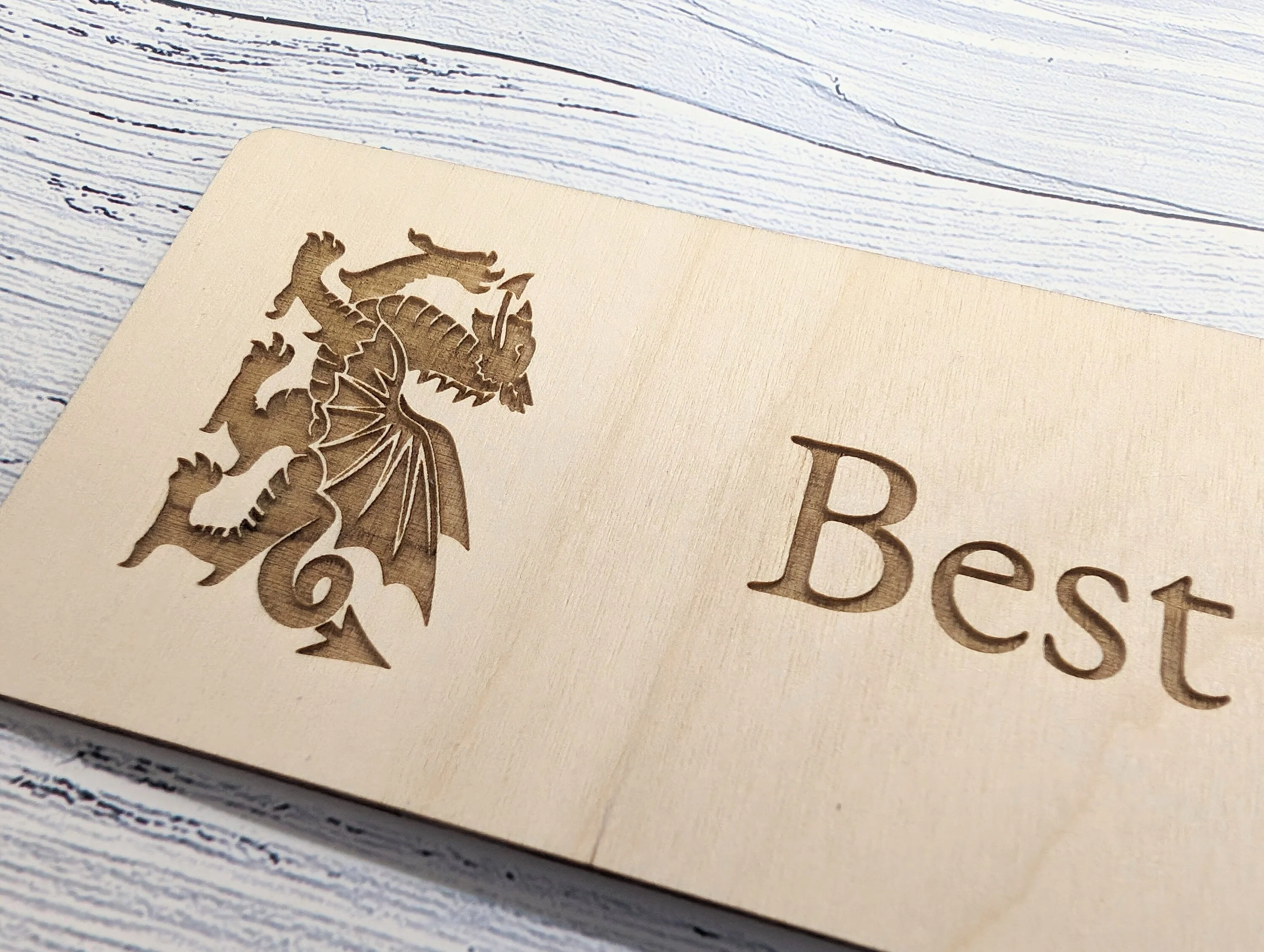 Best Taid - Welsh Dragon Engraved Wooden Bookmark - Image 5