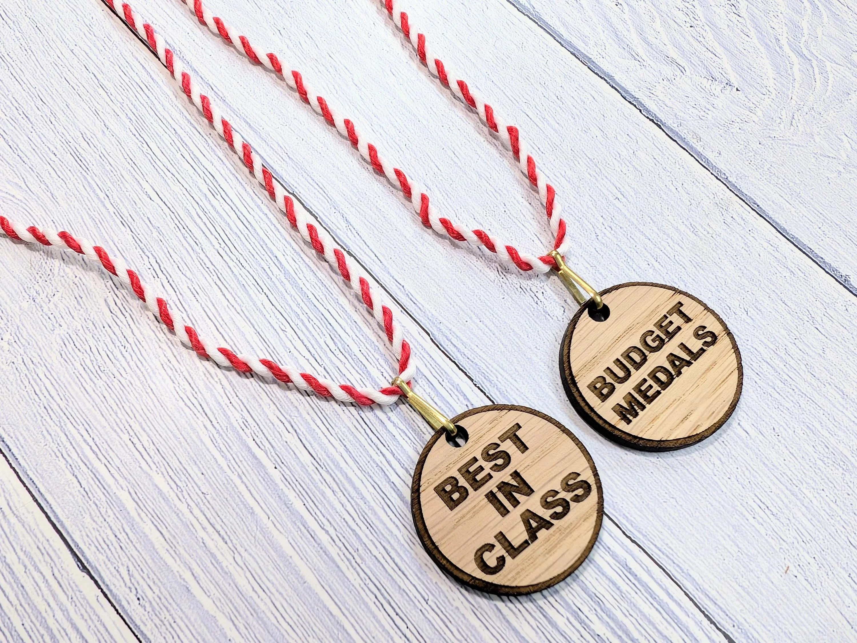 Budget Oak MDF Medals 40mm with String Lanyard | Affordable Awards for Events & Competitions | Eco-Friendly - Image 3