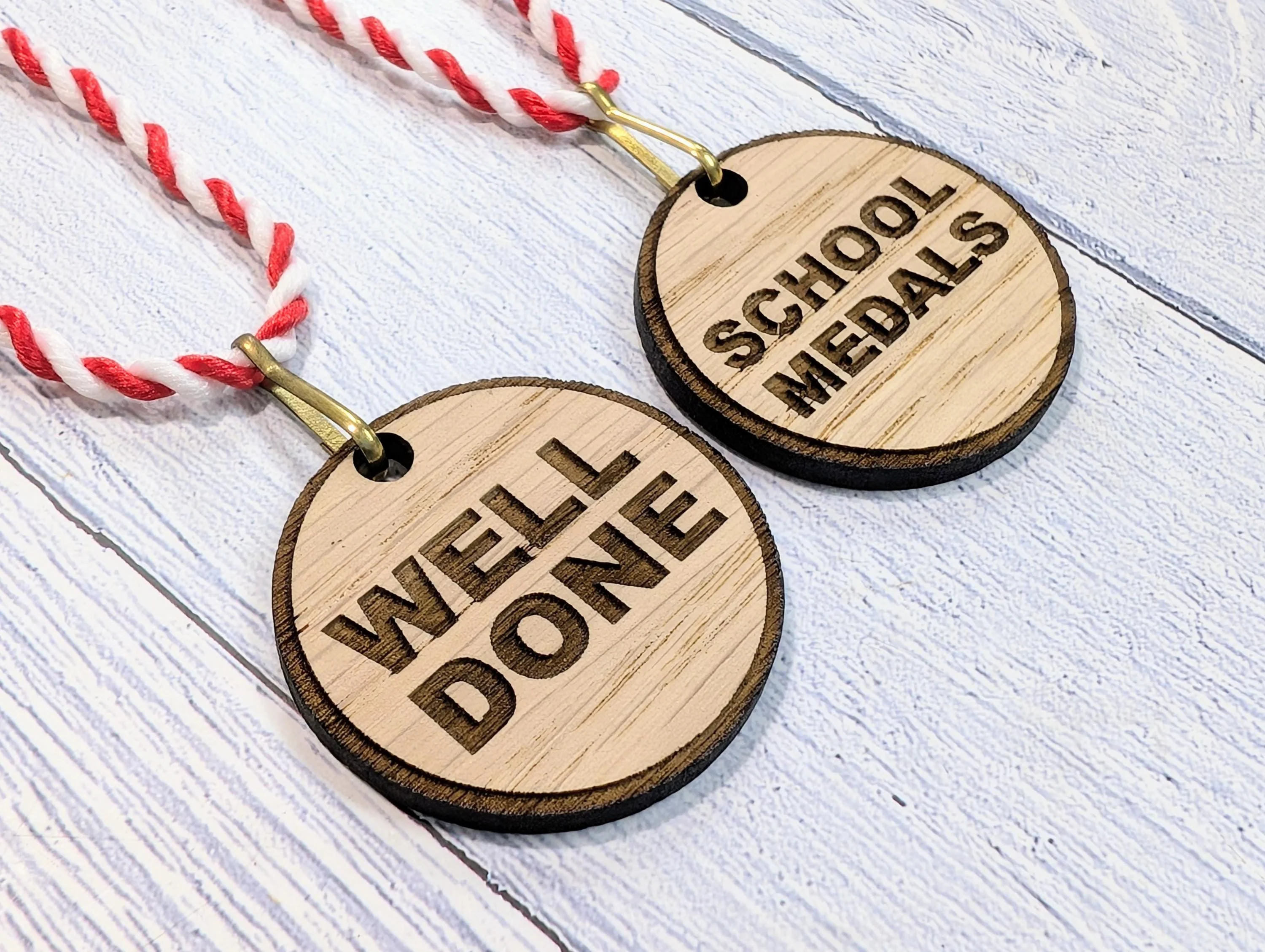 Budget Oak MDF School Medals 40mm with Lanyard | Affordable Award Solution for Students | Eco-Friendly - Image 3