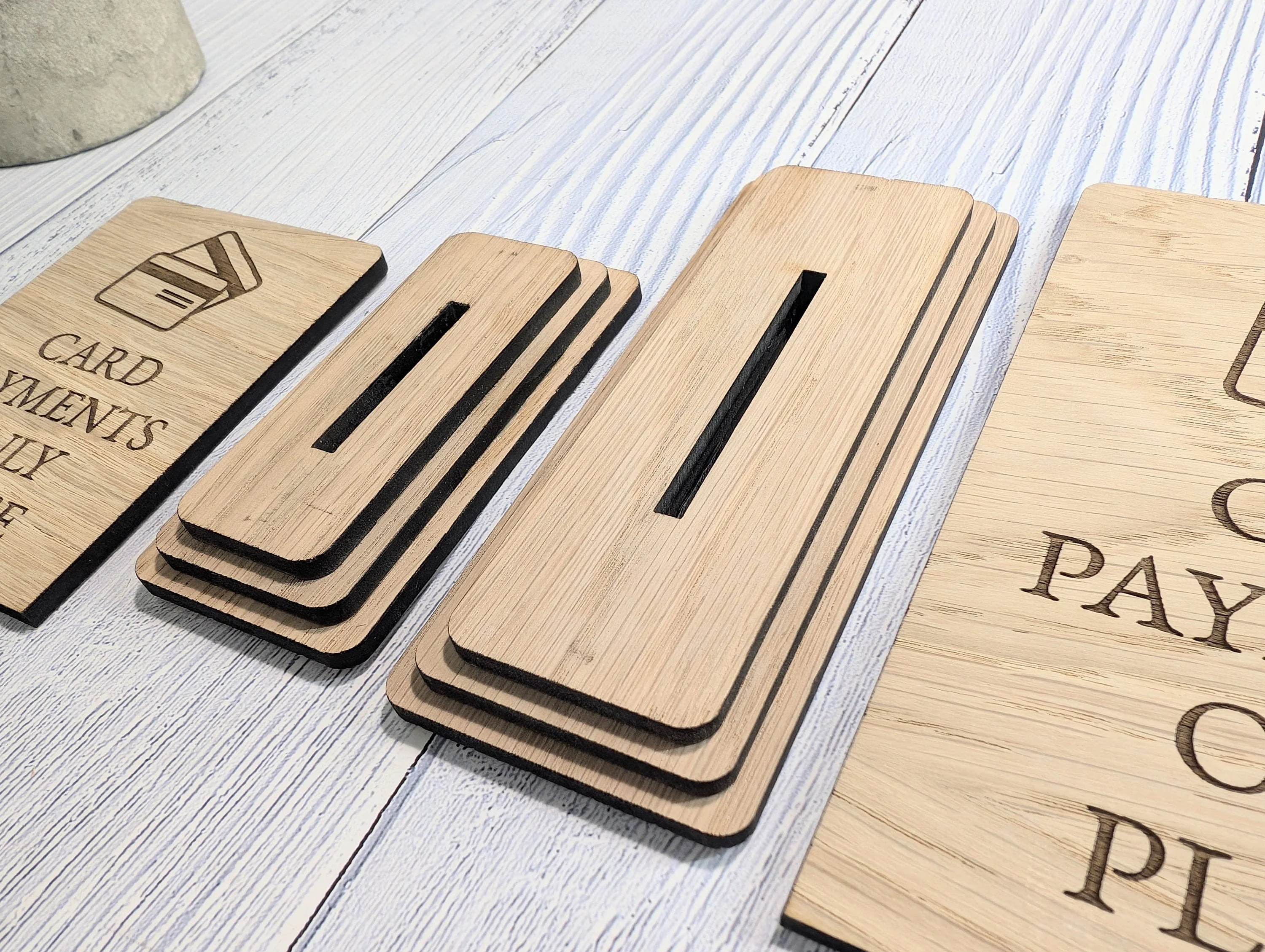 Card Payments Only Please - Wooden Freestanding Table Sign - Perfect for Shops, Cafés, Markets – Available in Two Sizes" Removable Base - Image 5