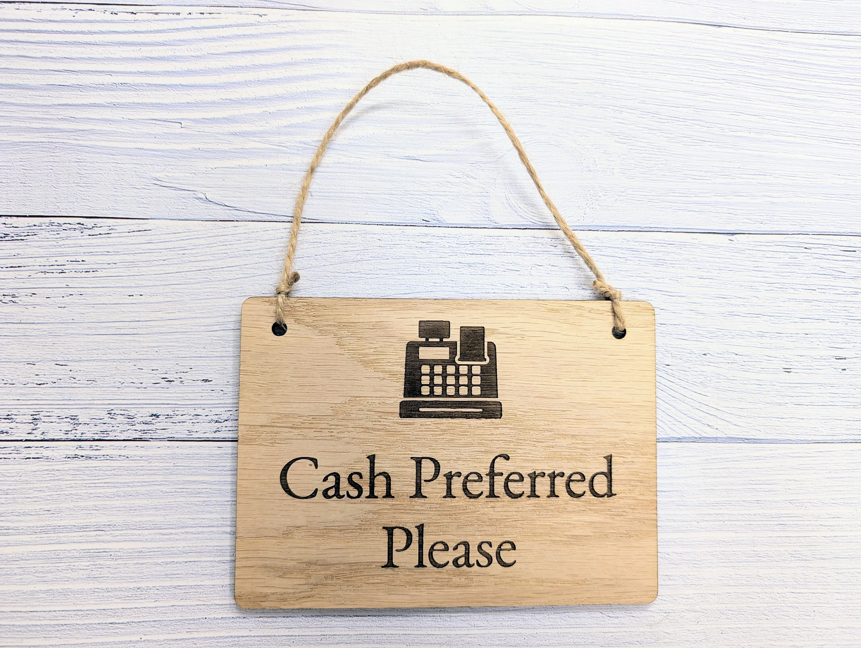 Cash Preferred Please - Wooden Sign - Image 5