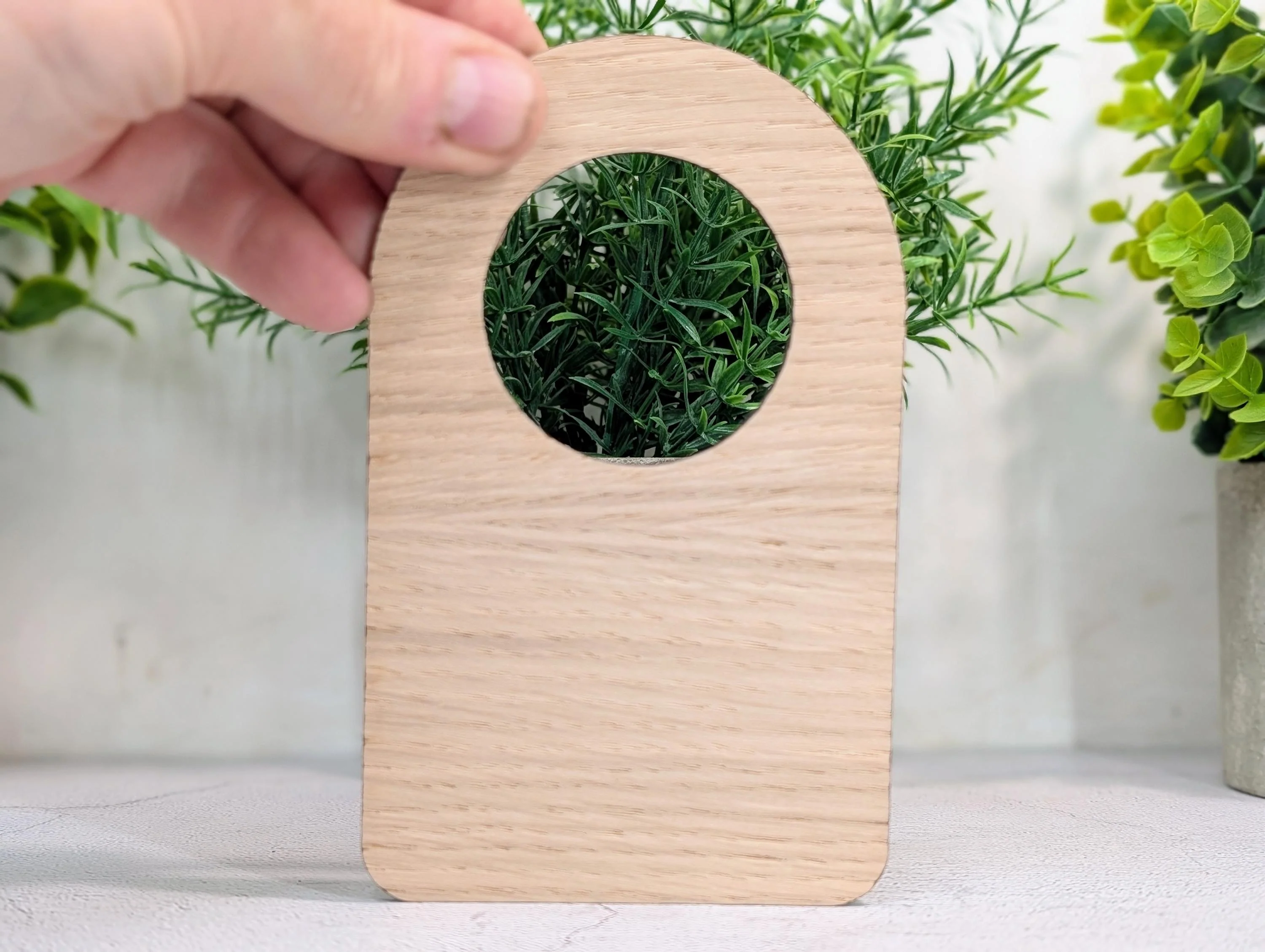 Caution Biohazard Door Hanger – Oak Veneered Sign with Symbol, Indoor Use Only, Plastic-Free Packaging,  Handmade from Wood - Image 3