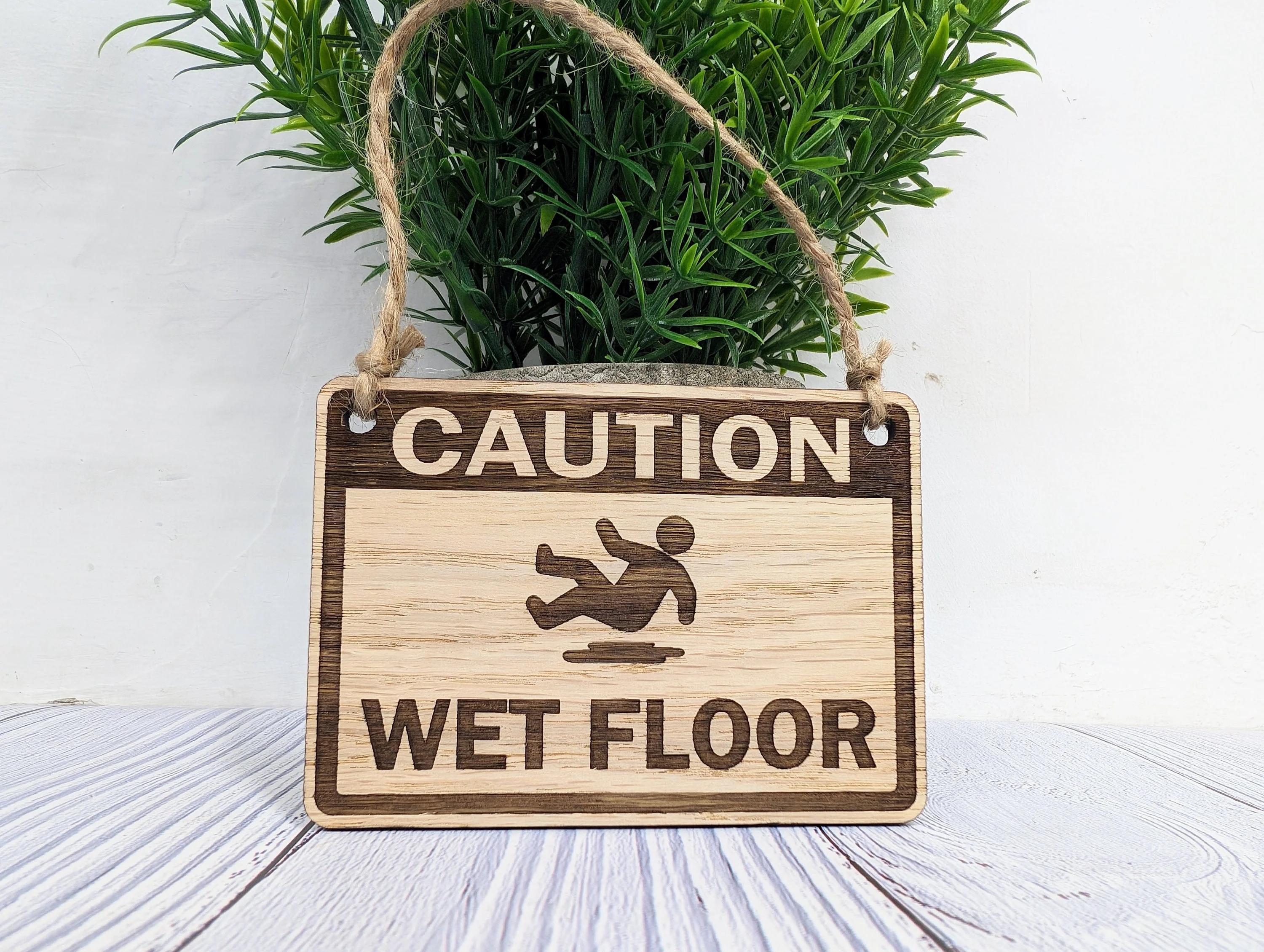 Caution Wet Floor Wooden Sign - 4 Sizes - Image 2