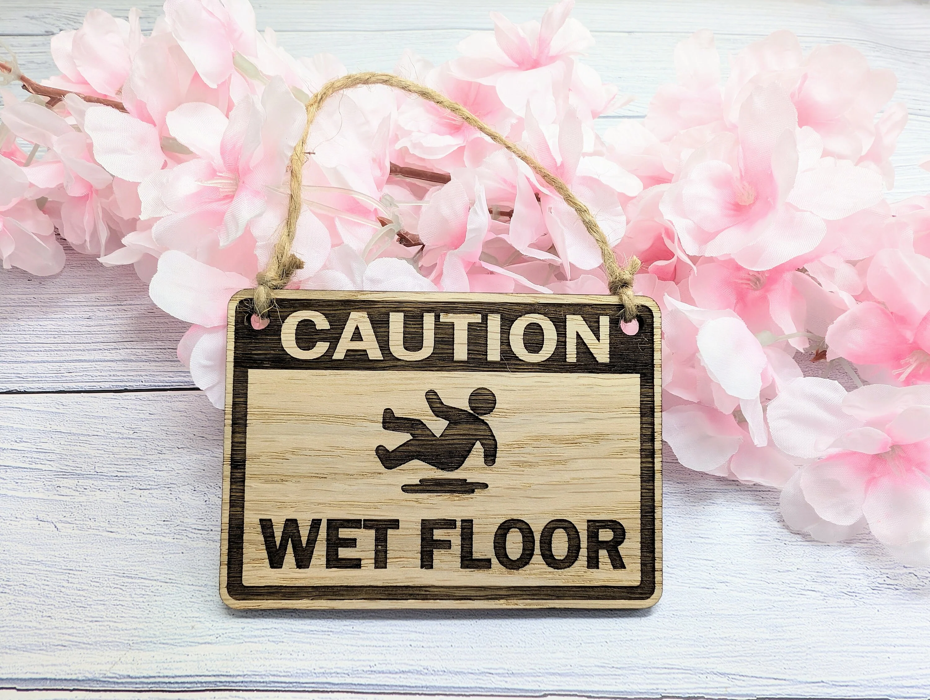 Caution Wet Floor Wooden Sign - 4 Sizes - Image 3
