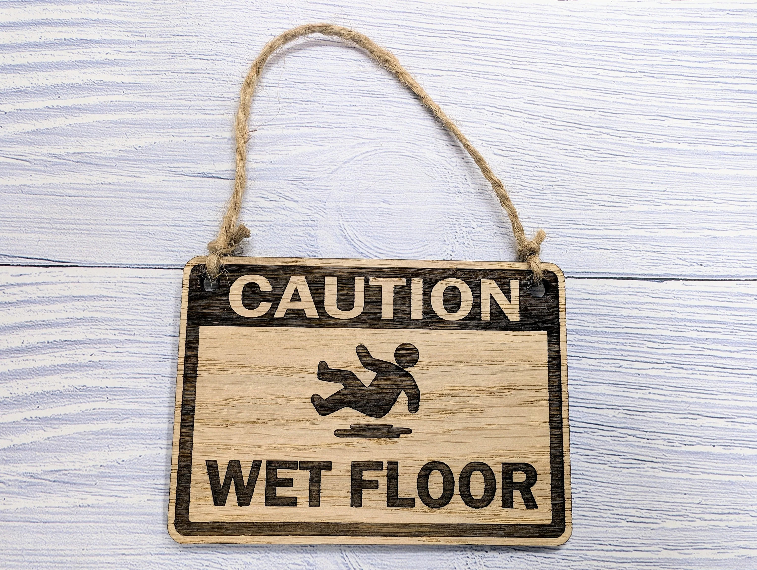 Caution Wet Floor Wooden Sign - 4 Sizes - Image 5