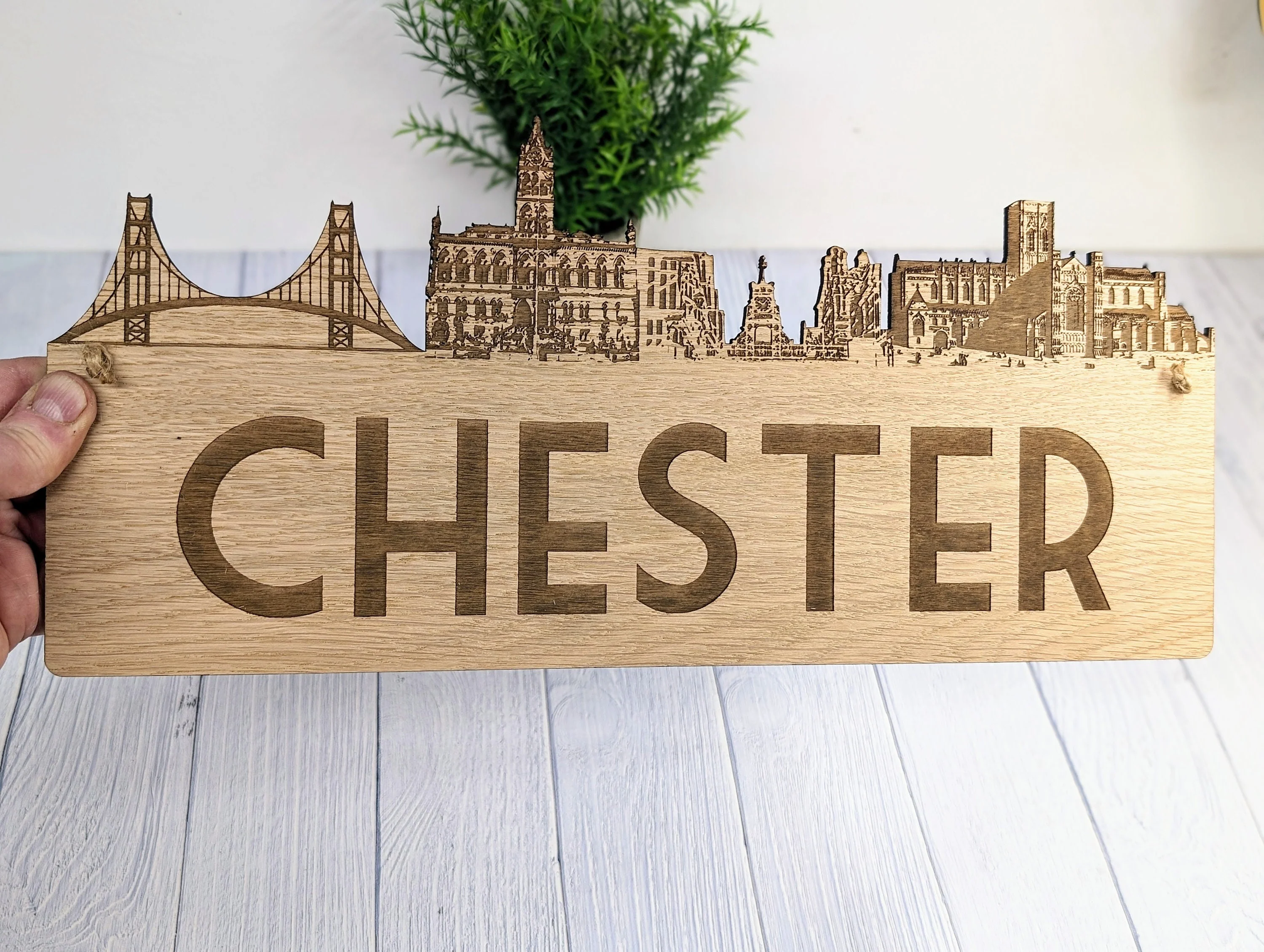 Chester City Wooden Sign – Iconic Landmarks Design - Image 2