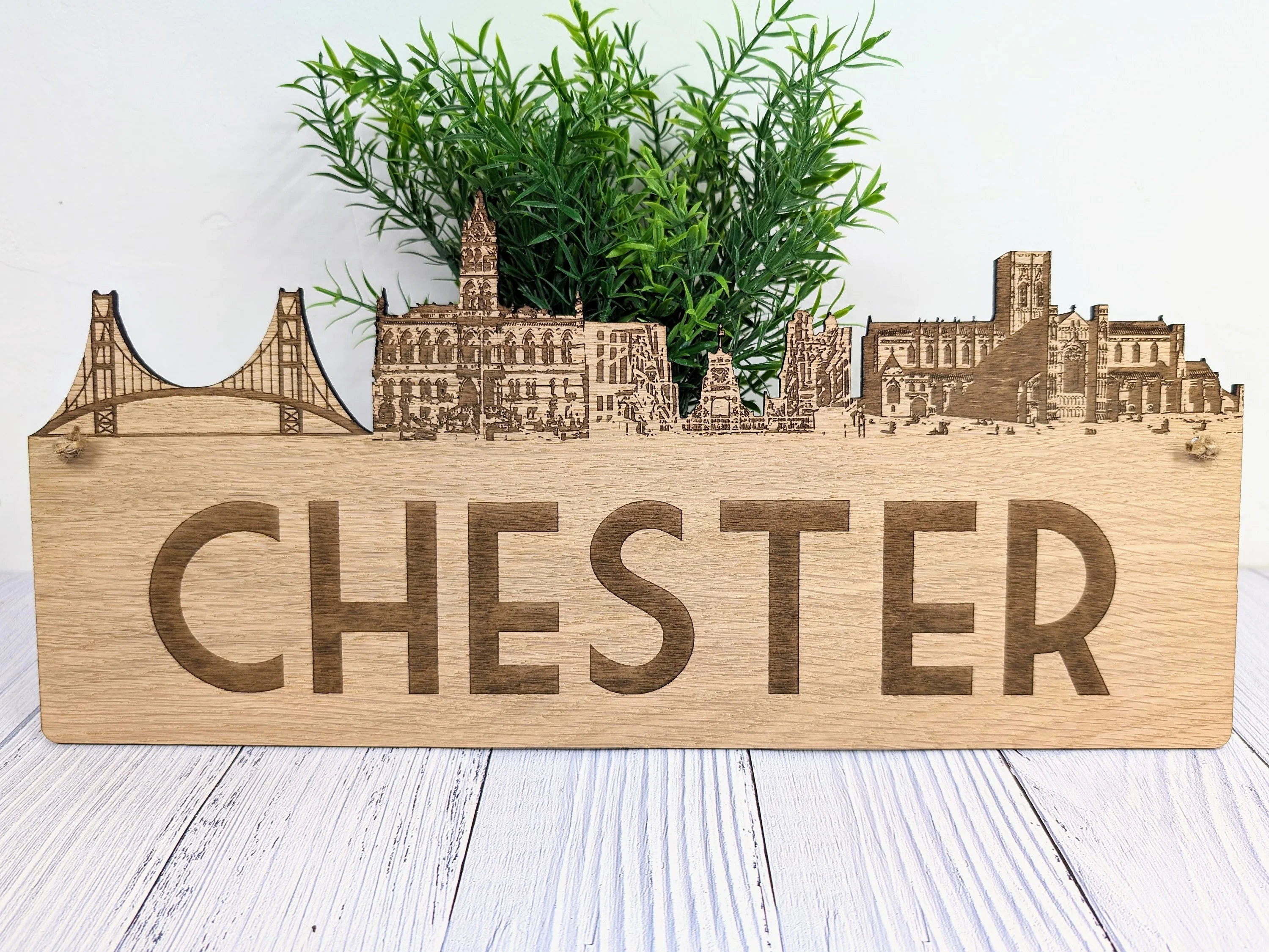 Chester City Wooden Sign – Iconic Landmarks Design - Image 5