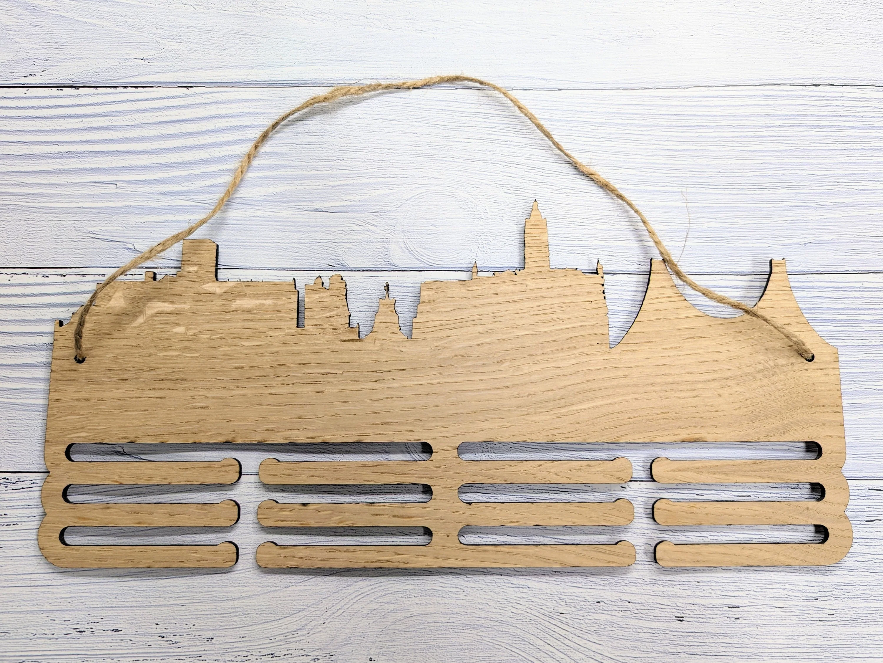 Chester Skyline Wooden Medal Hanger – Personalise with Your Name | Eco-Friendly Wood | Celebrating Chester’s Landmarks, Marathon, Ultra - Image 6