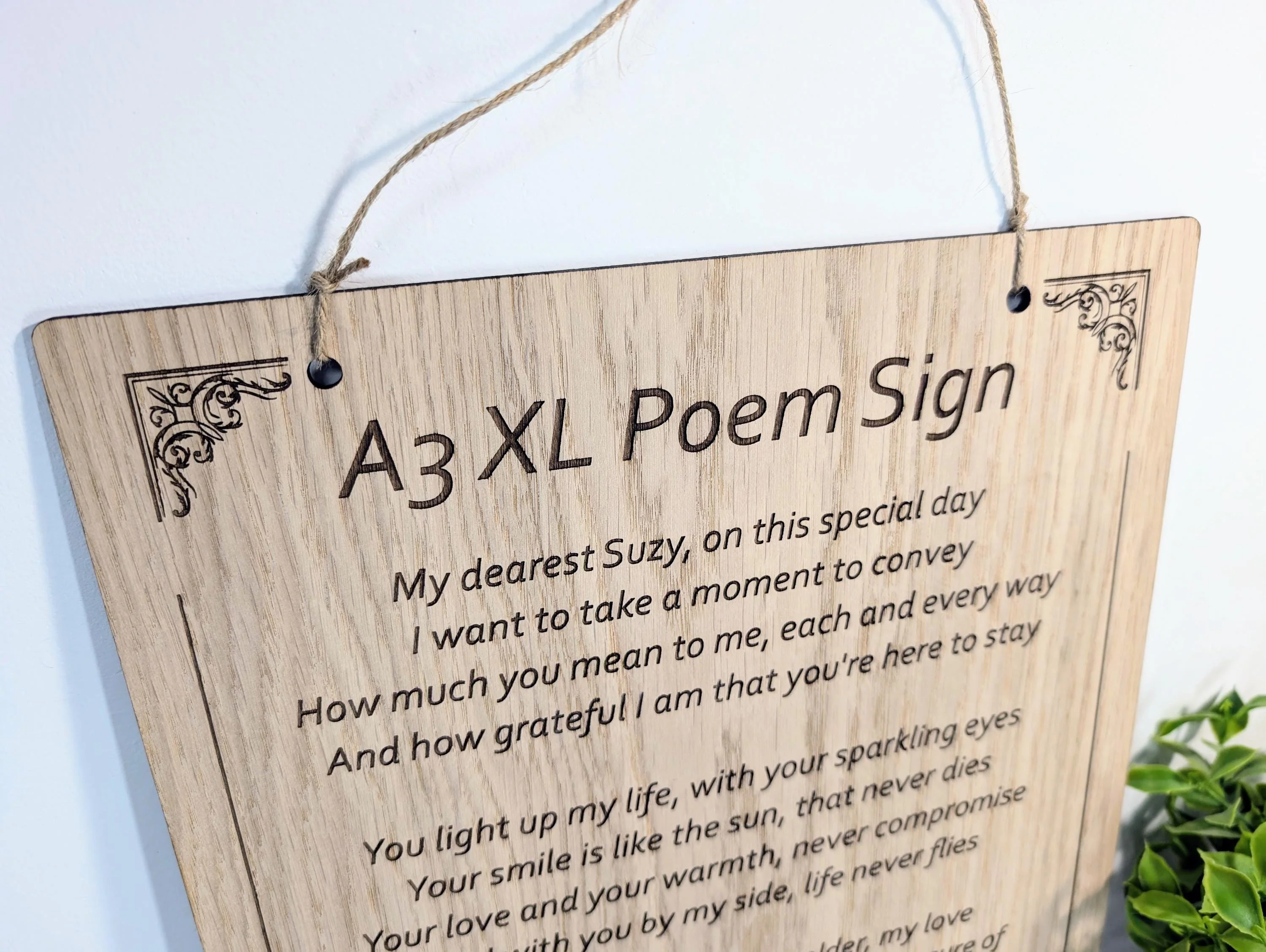 Custom A3 Wooden Poem Sign XL - Personalised Engraving, Perfect for Longer Verses, Home or Office Decor, Sustainable Timber, Eco-Friendly - Image 7