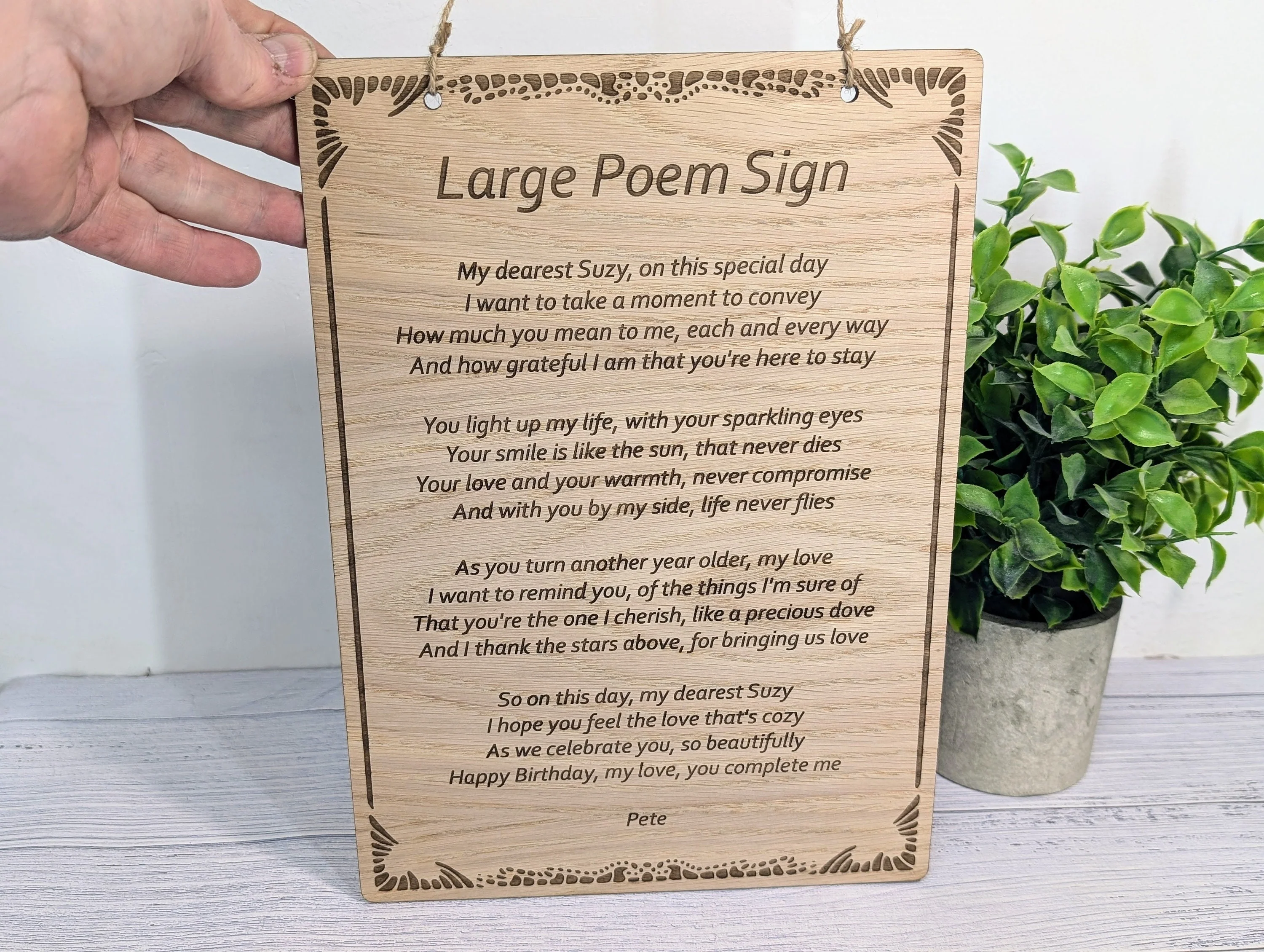 Custom A4 Wooden Poem Sign - Personalised Engraving, Perfect for Longer Verses, Home or Office Decor, Sustainable Timber, Eco-Friendly - Image 4