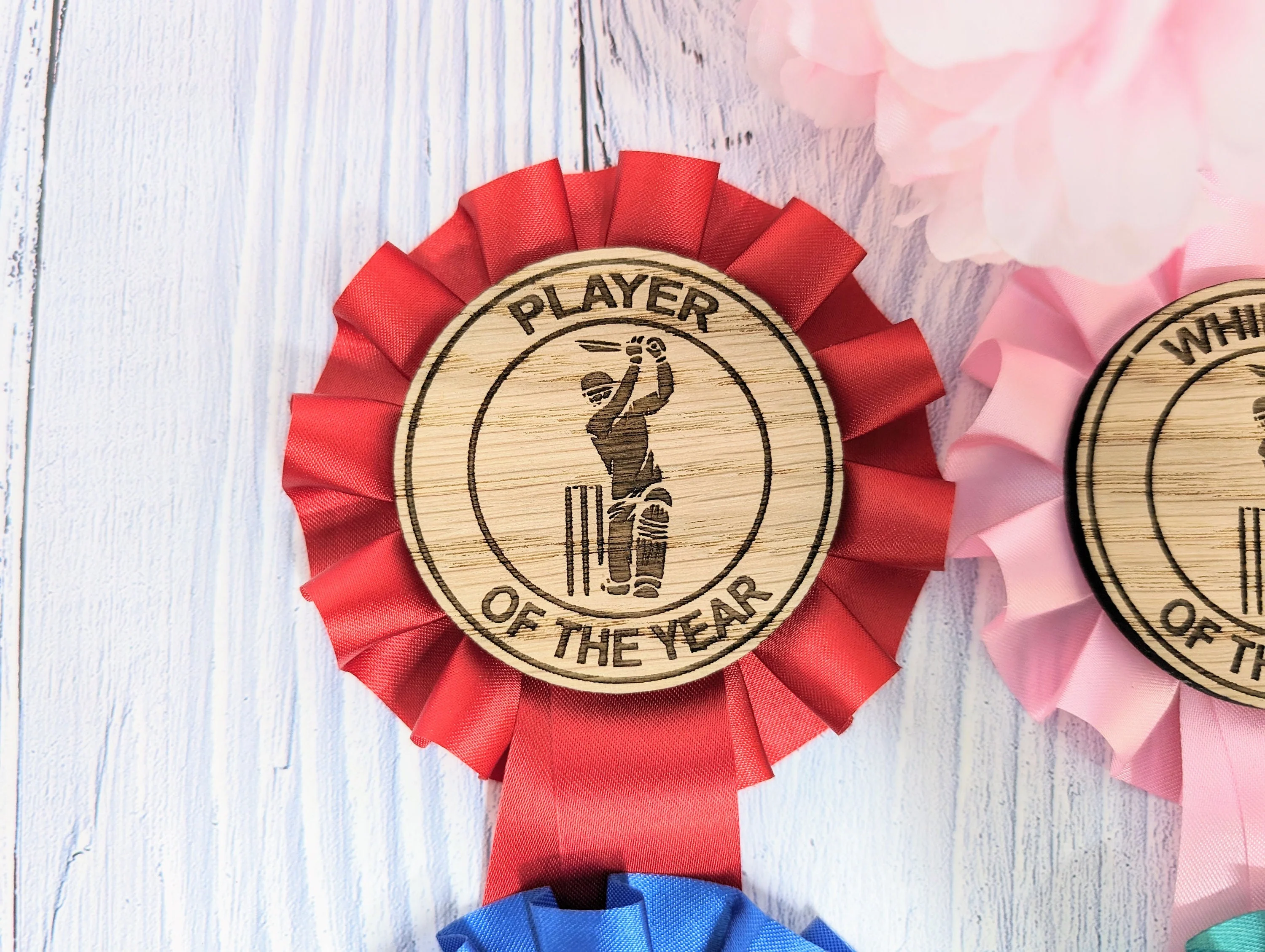 Custom Cricket Rosettes - Personalised Cricket Awards | Choice of Colours, Eco-Friendly, Handcrafted, Fun & Serious Titles - Image 2