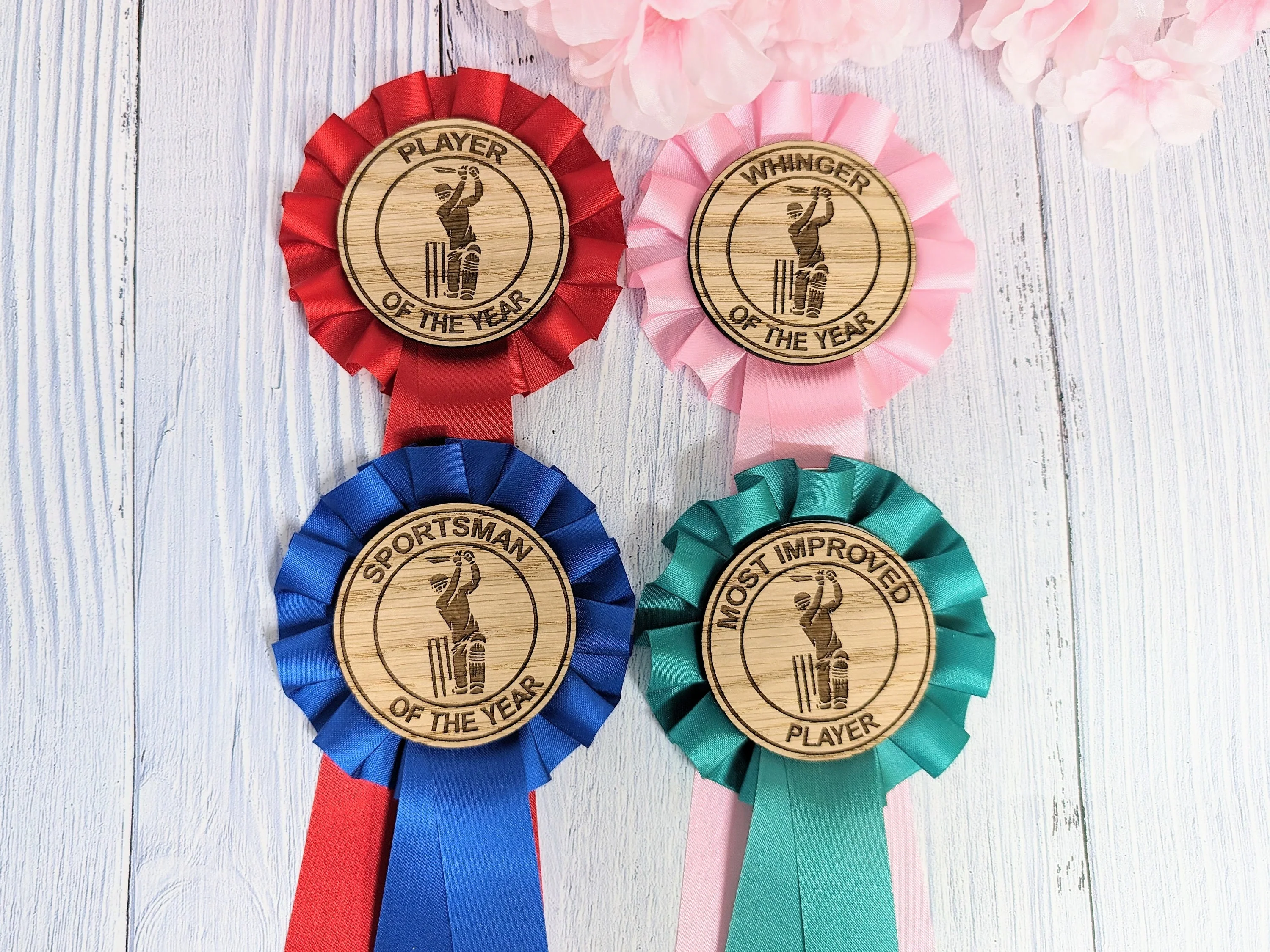 Custom Cricket Rosettes - Personalised Cricket Awards | Choice of Colours, Eco-Friendly, Handcrafted, Fun & Serious Titles - Image 5