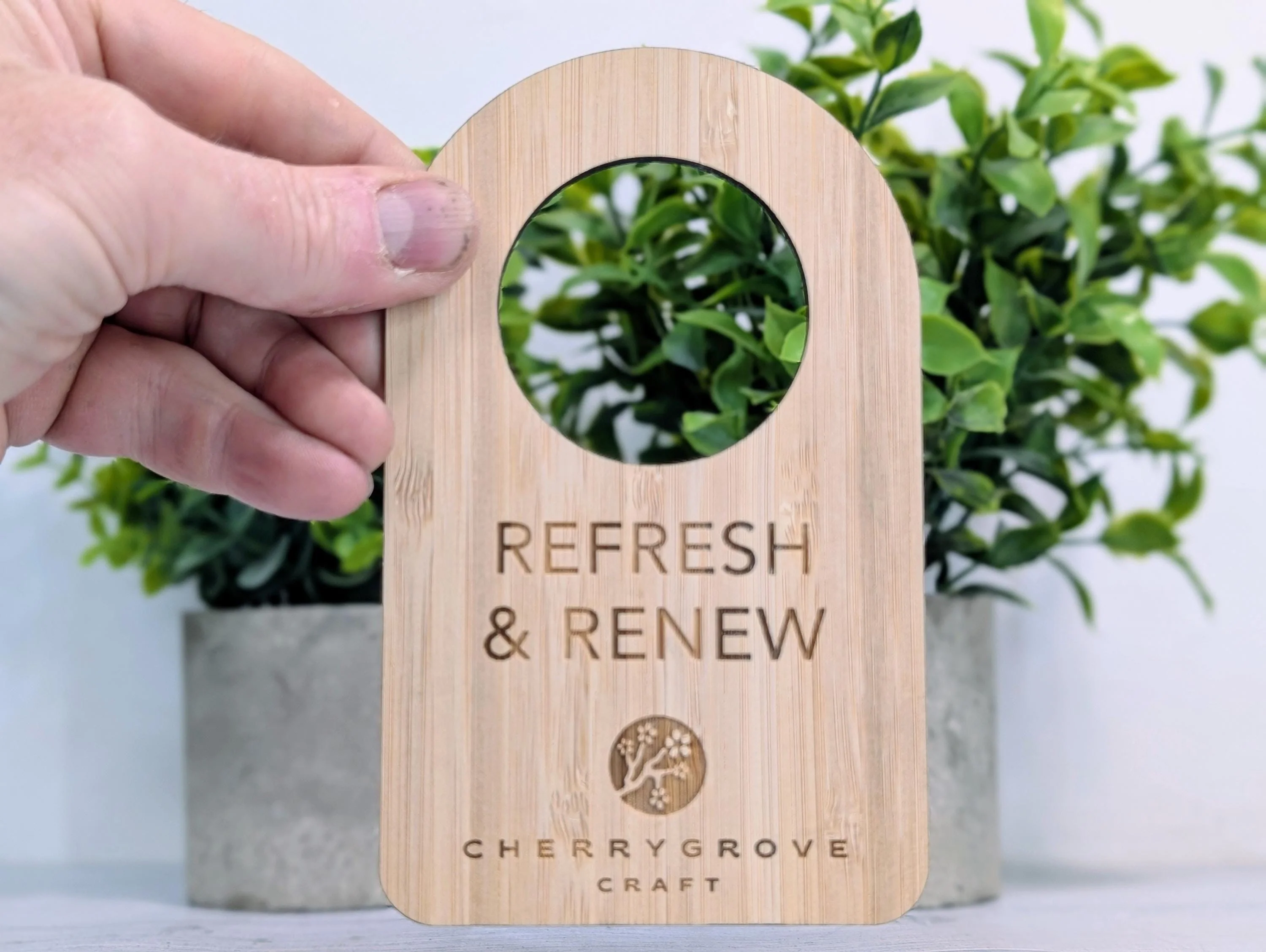 Custom Do Not Disturb Reversible Bamboo Sign | Sustainable Door Hanger - Personalised Signage - Add Your Logo - Hotel Door Sign, B&B - Image 4