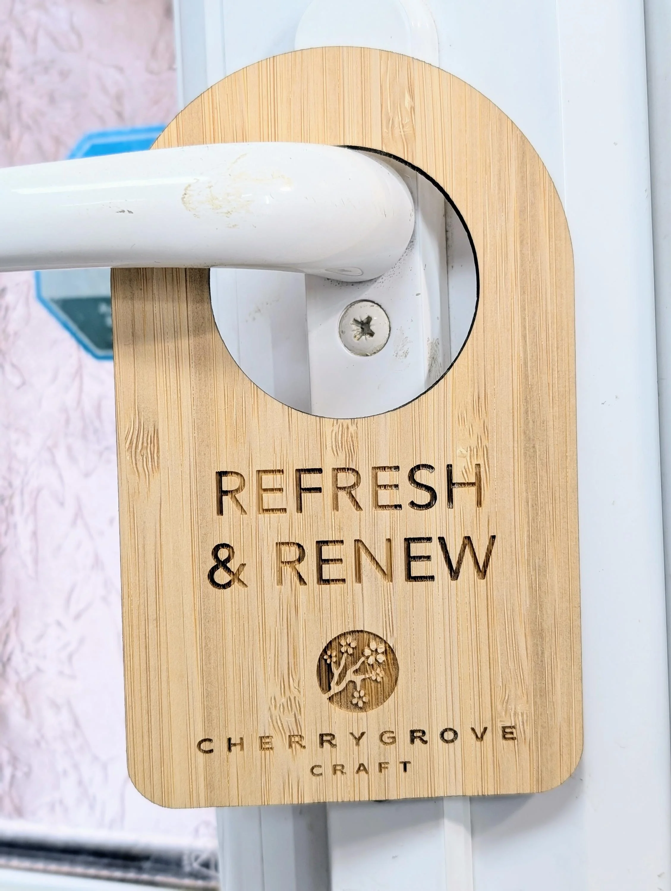 Custom Do Not Disturb Reversible Bamboo Sign | Sustainable Door Hanger - Personalised Signage - Add Your Logo - Hotel Door Sign, B&B - Image 9