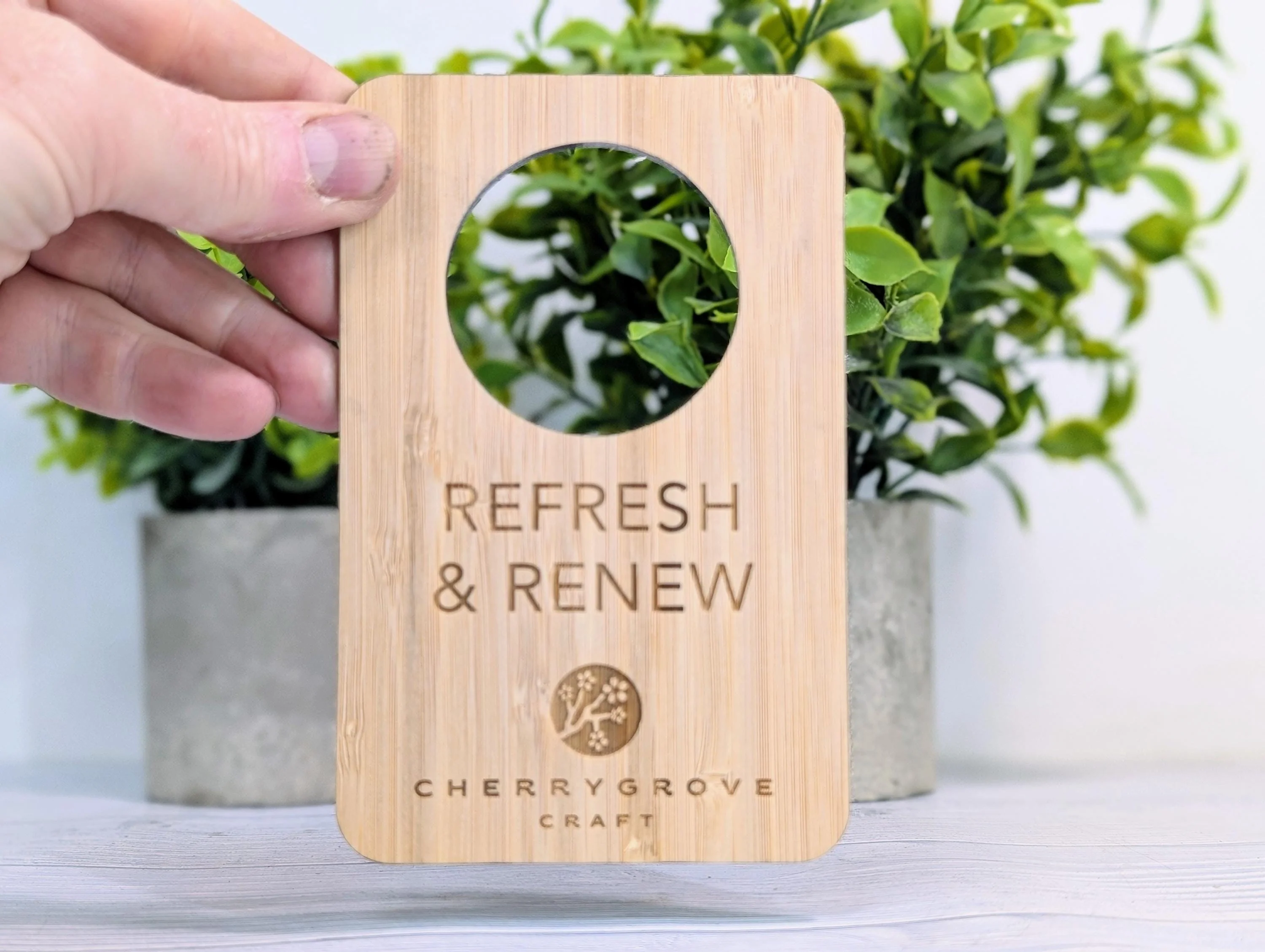 Custom Do Not Disturb Reversible Sign | Bamboo Door Hanger - Personalised Door Signage With Your Logo - for Privacy, Hotel Door Sign, B&B - Image 2