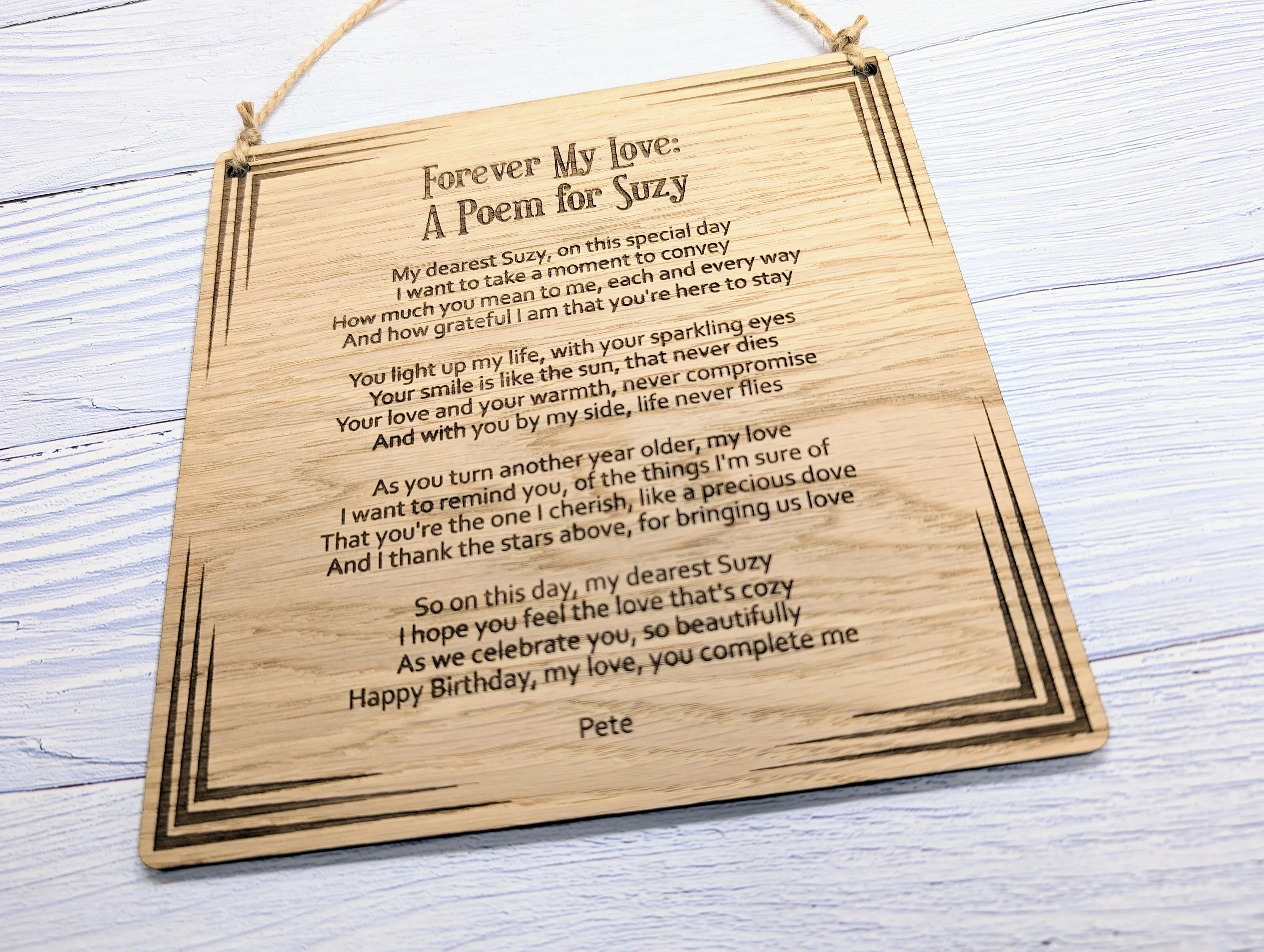 Custom Engraved Poem & Message Sign | Oak Veneer MDF | Personalised Wall Art | Thoughtful Home and Office Decor | Eco-Friendly Design - Image 2