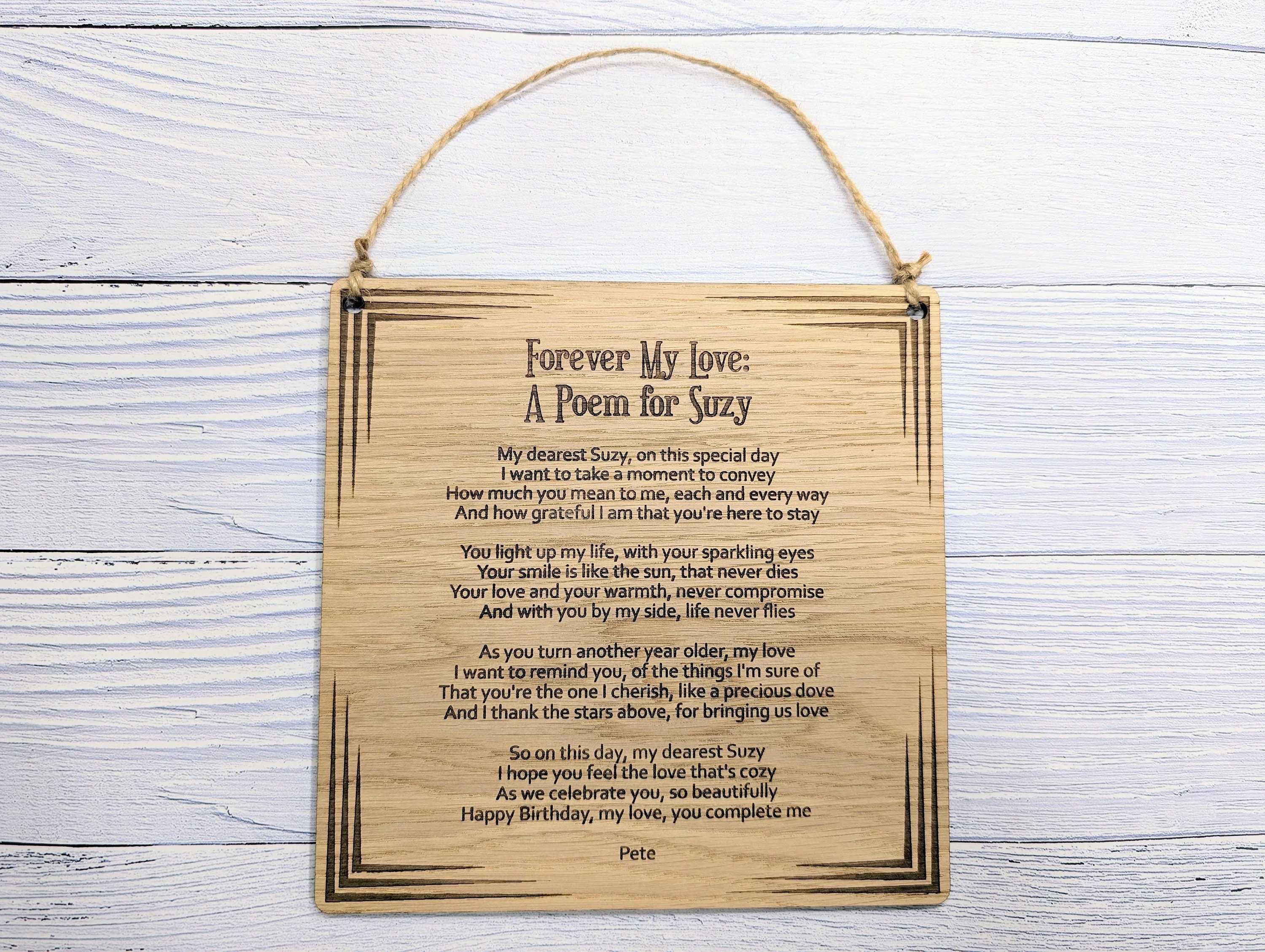 Custom Engraved Poem & Message Sign | Oak Veneer MDF | Personalised Wall Art | Thoughtful Home and Office Decor | Eco-Friendly Design - Image 4