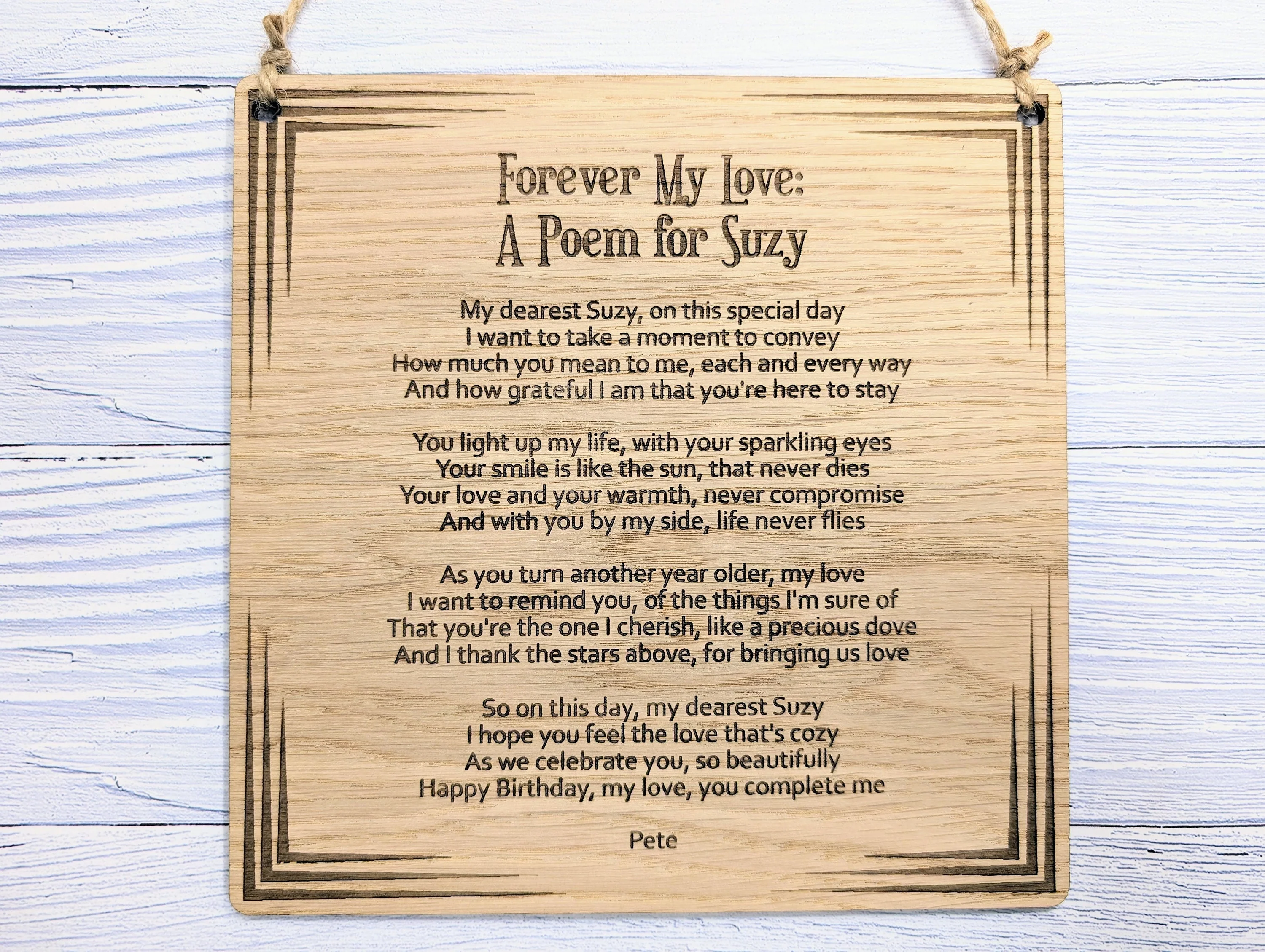 Custom Engraved Poem & Message Sign | Oak Veneer MDF | Personalised Wall Art | Thoughtful Home and Office Decor | Eco-Friendly Design - Image 5