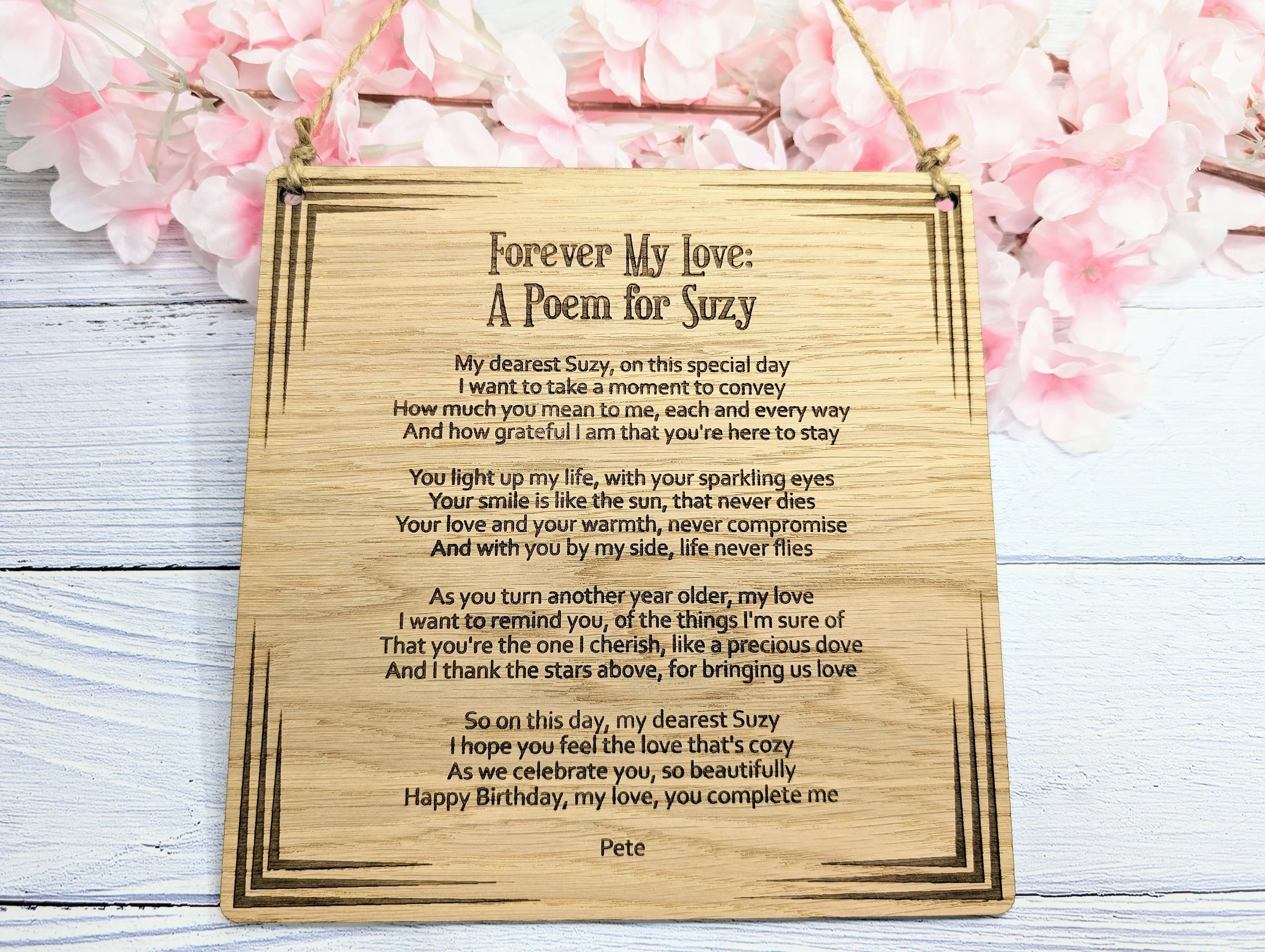 Custom Engraved Poem & Message Sign | Oak Veneer MDF | Personalised Wall Art | Thoughtful Home and Office Decor | Eco-Friendly Design - Image 9